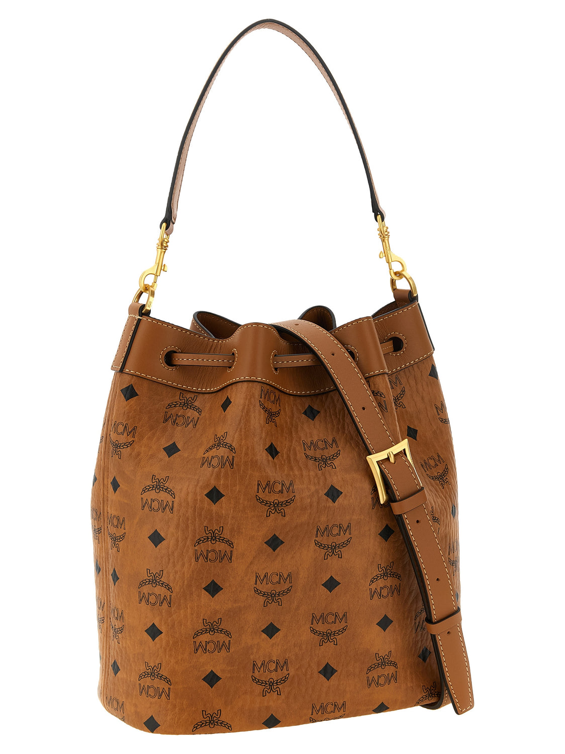 Brown Polyethylene Shoulder Bag
