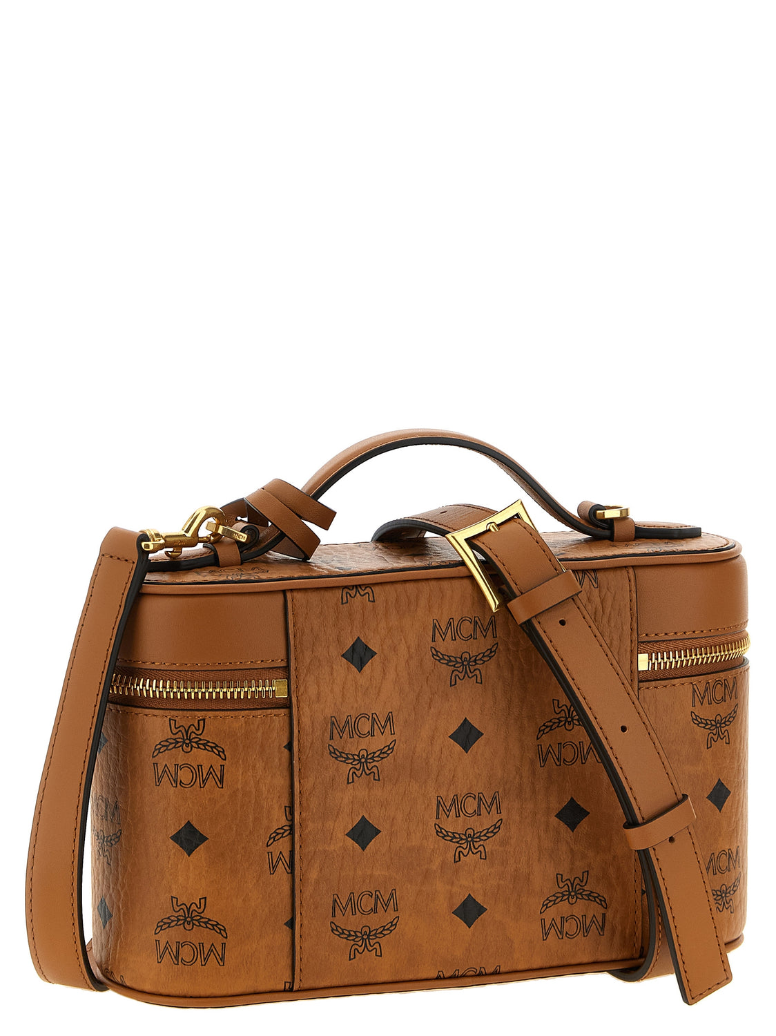 Brown Polyethylene Crossbody Bag