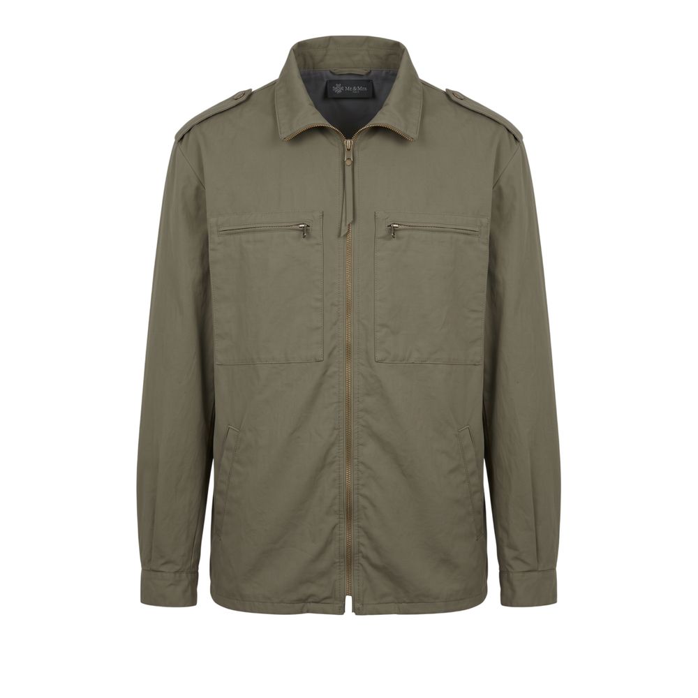 Green Polyurethane Men Jacket