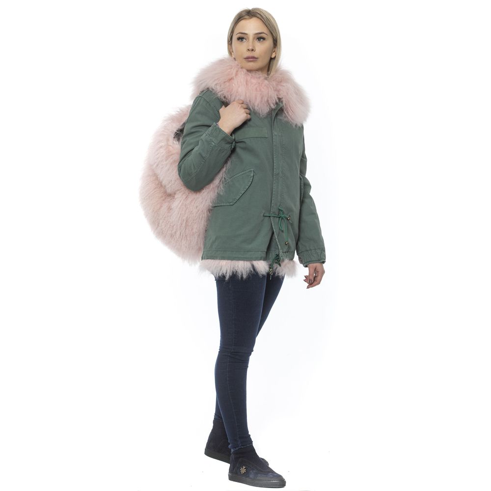 Green Cotton Women Jacket