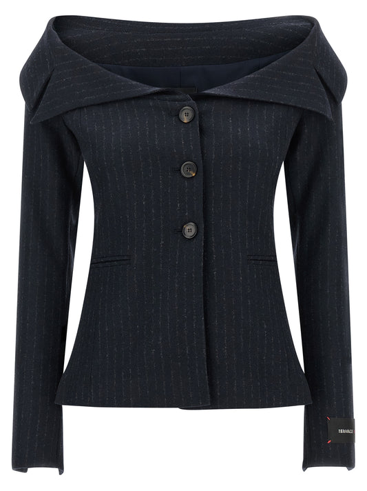 Blue Polyester Blazer