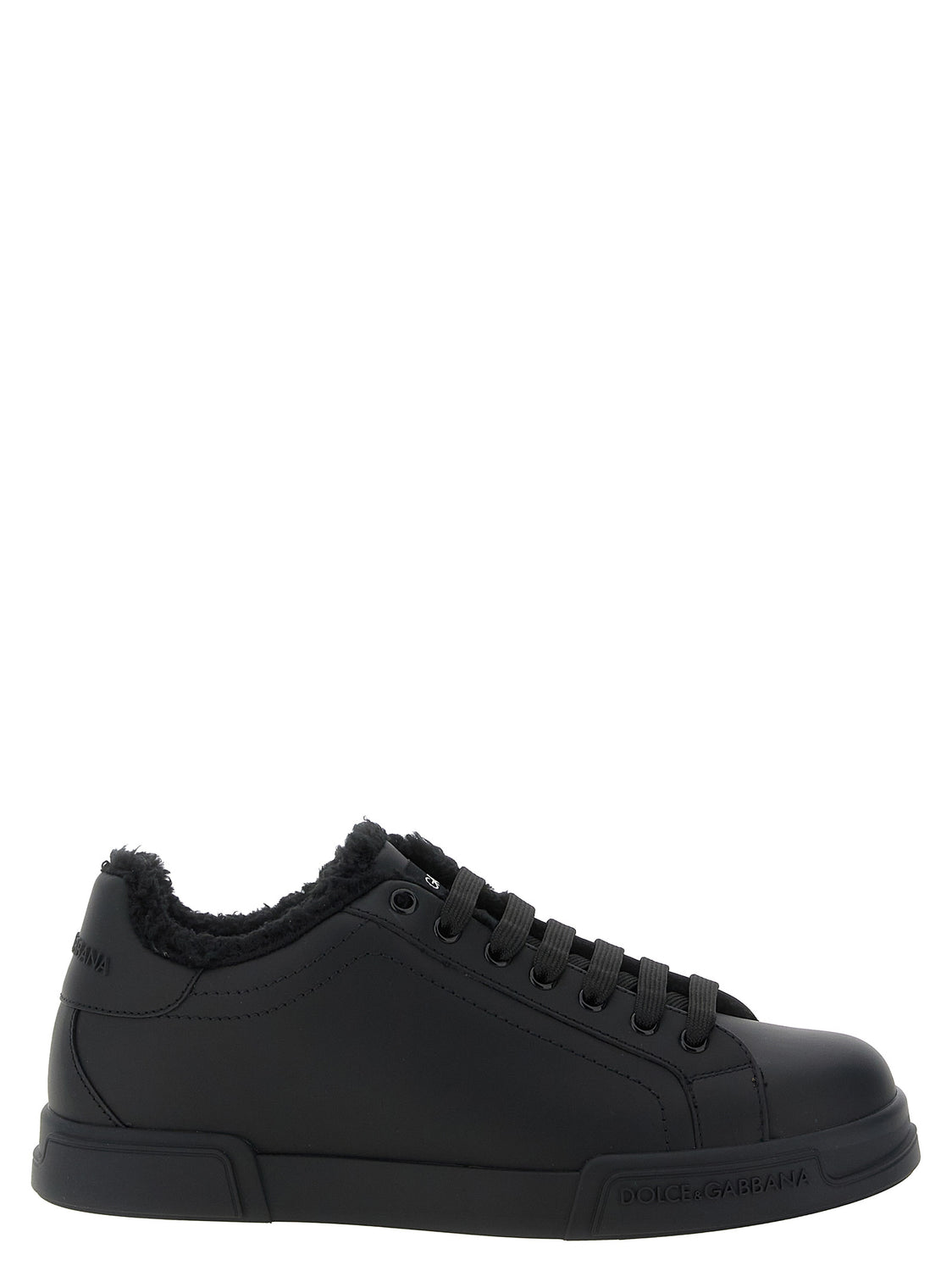 Black Calfskin Low Top Sneakers