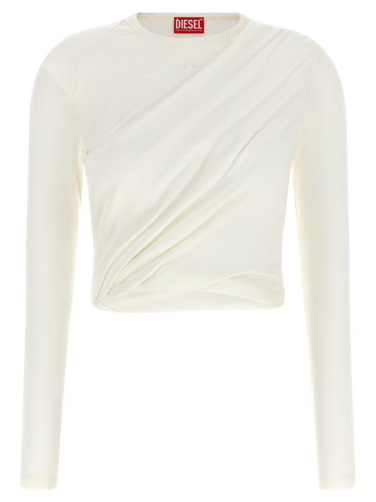 White Cotton Long Sleeve T-Shirt