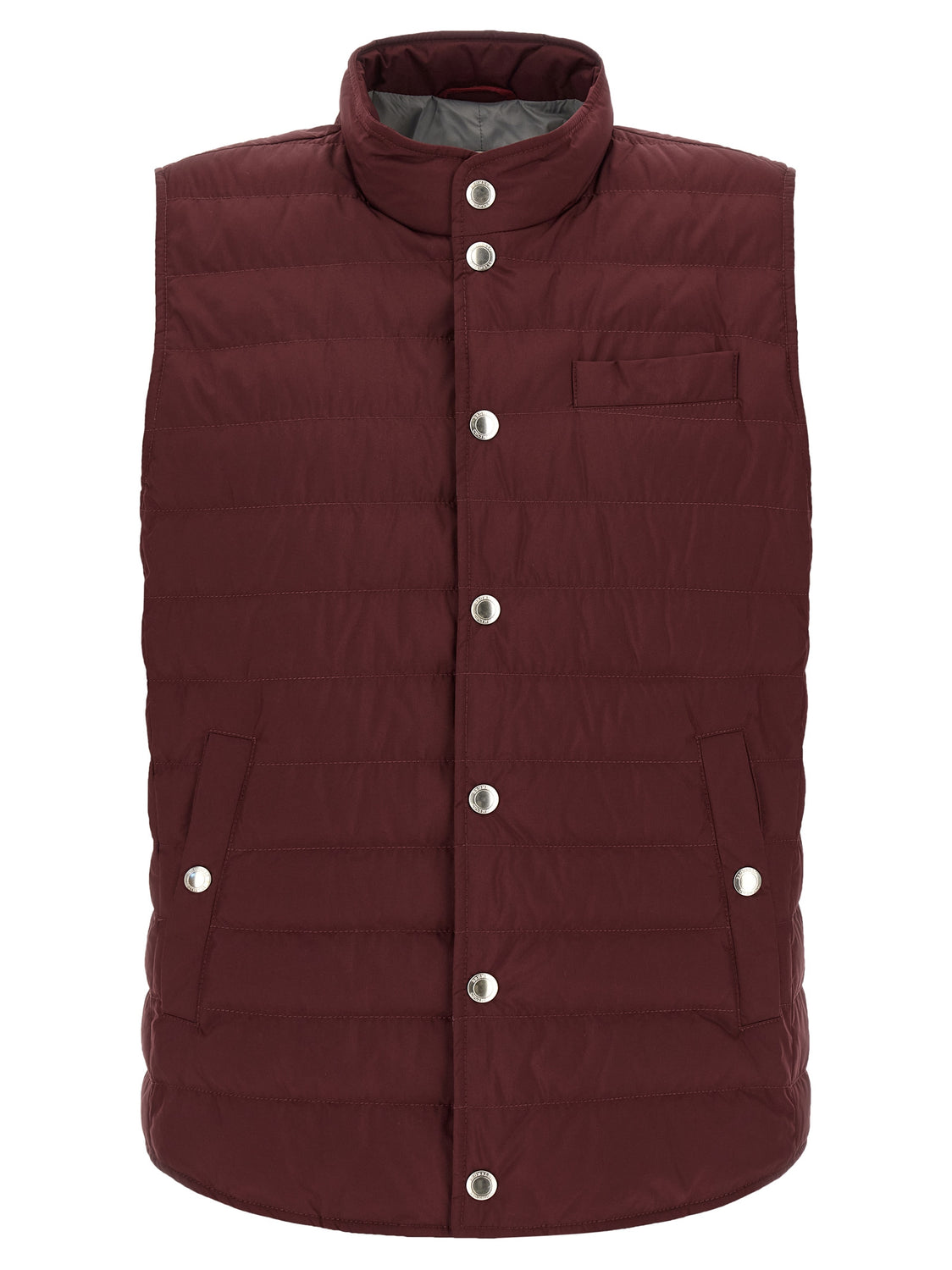 Bordeaux Polyester Sleeveless Jacket