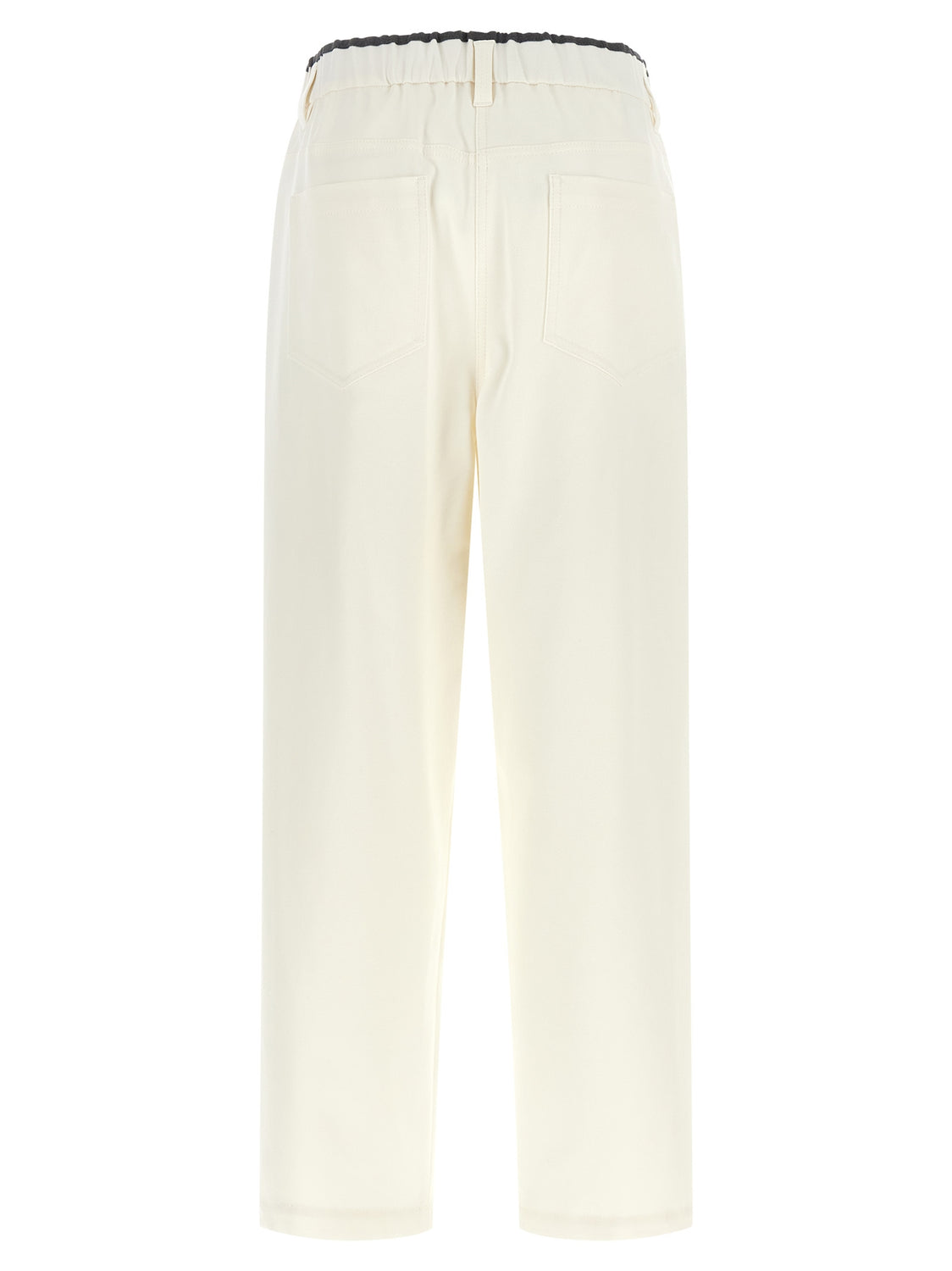 White Cotton Casual Pants