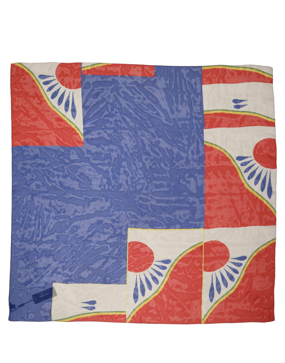 Multicolor Abstract Square Foulard Scarf