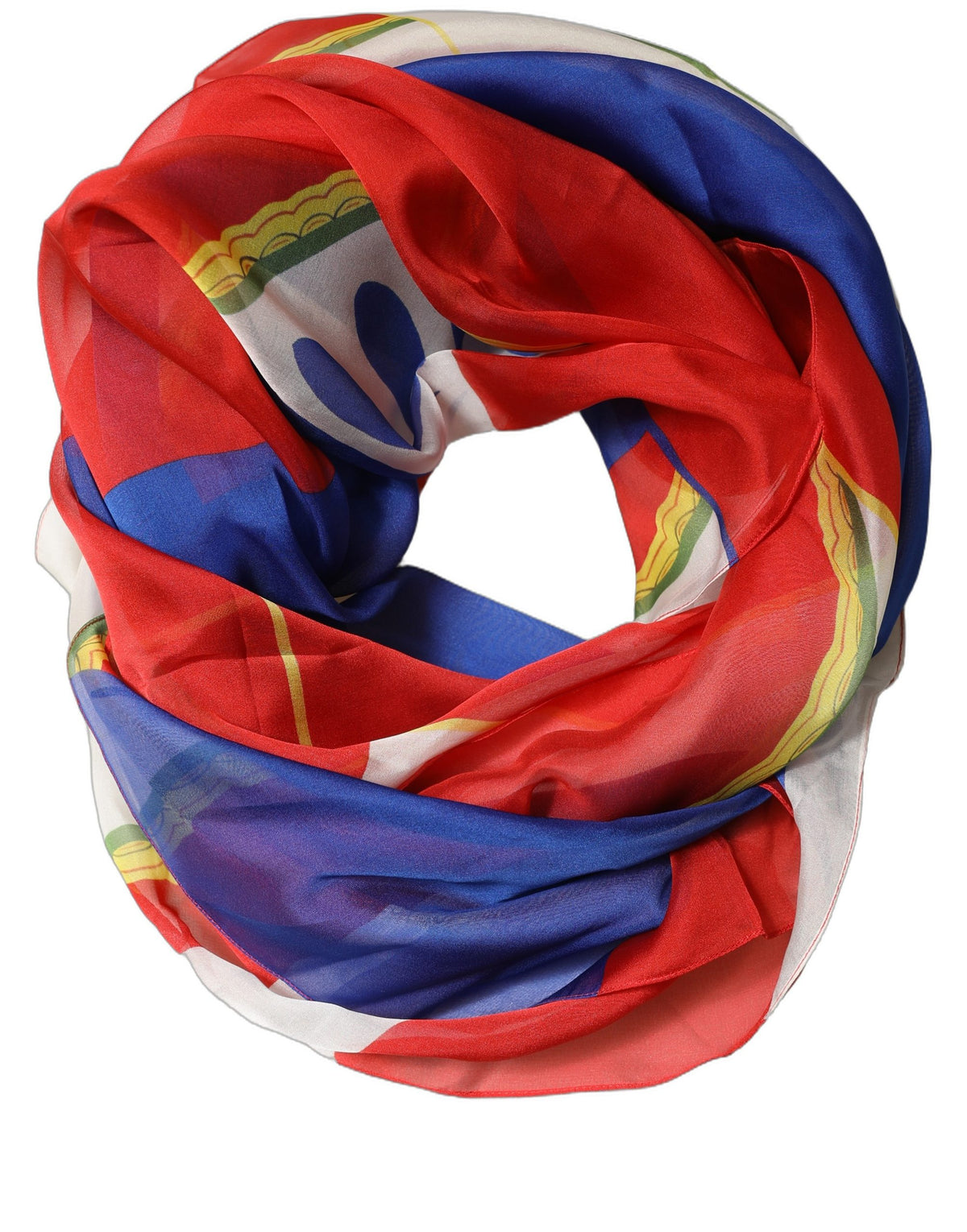 Multicolor Abstract Square Foulard Scarf