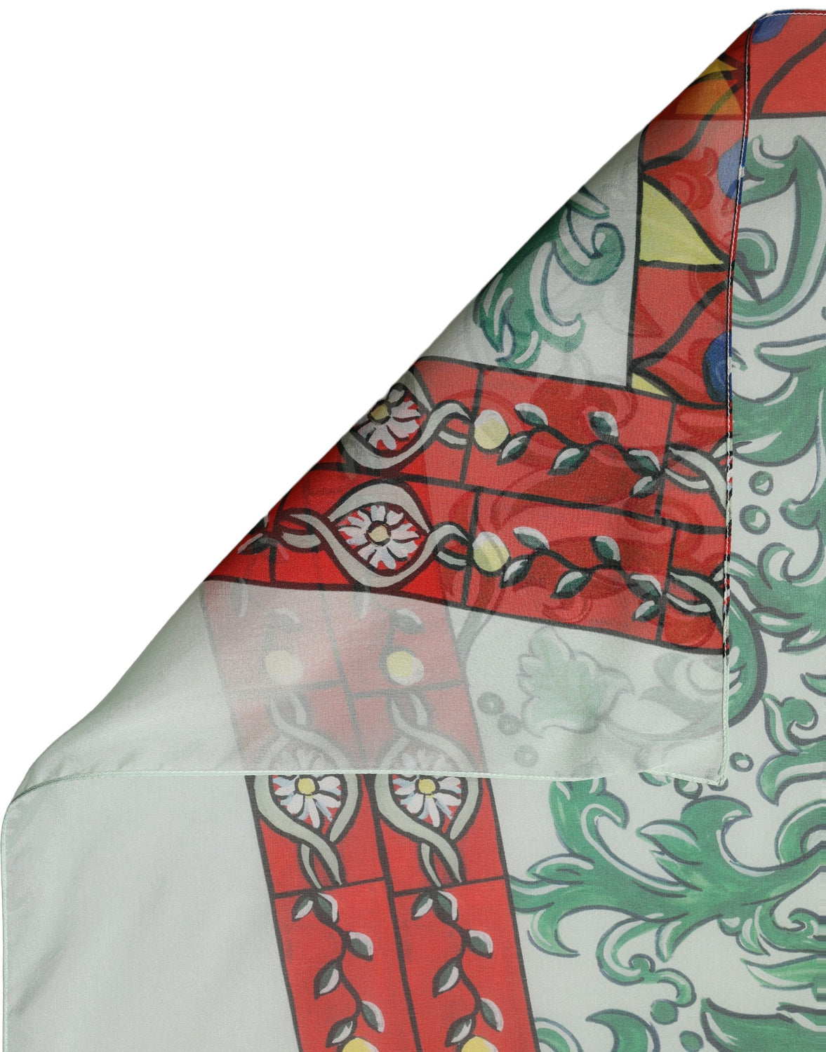 Multicolor Silk Printed Square Foulard Scarf