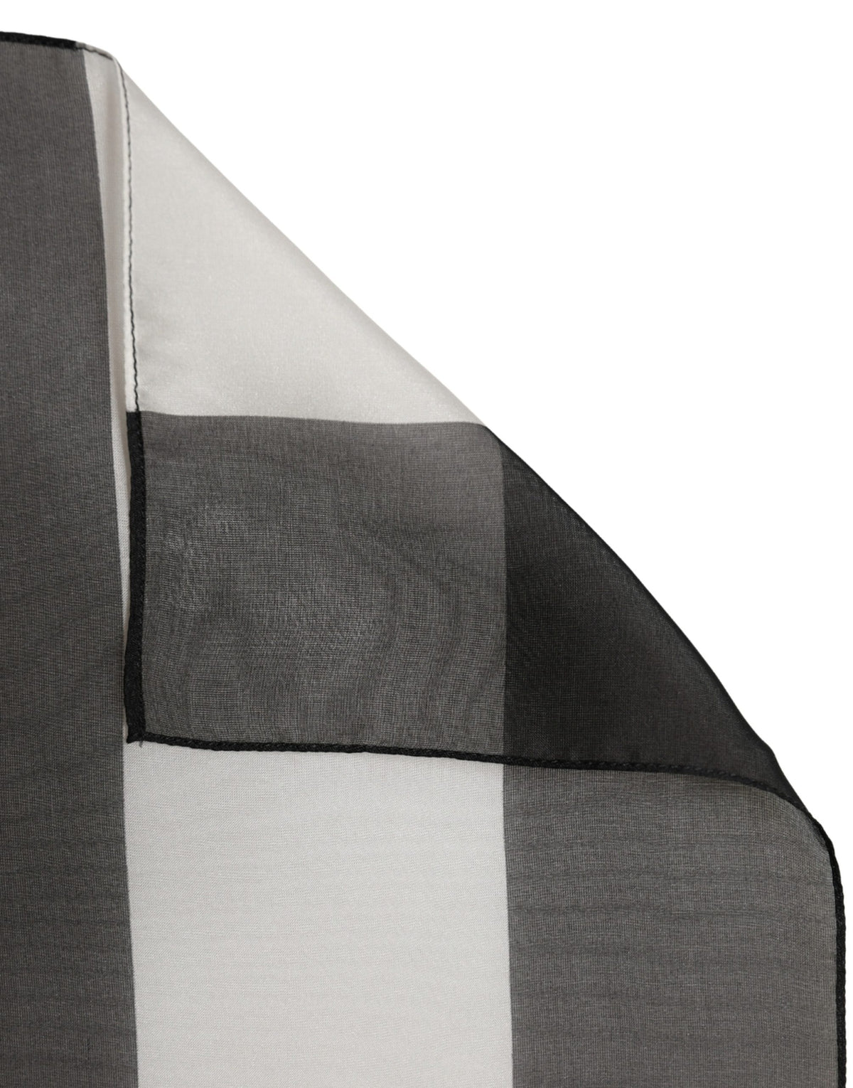 Black White Stripe Silk Square Foulard Scarf