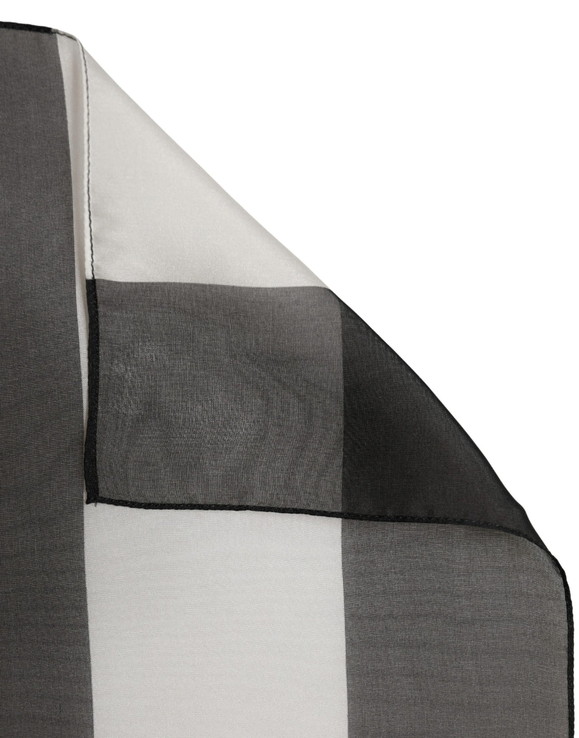 Black White Stripe Silk Square Foulard Scarf