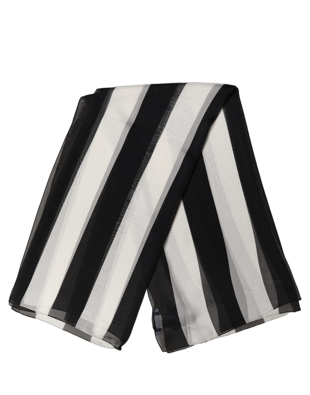 Black White Stripe Silk Square Foulard Scarf