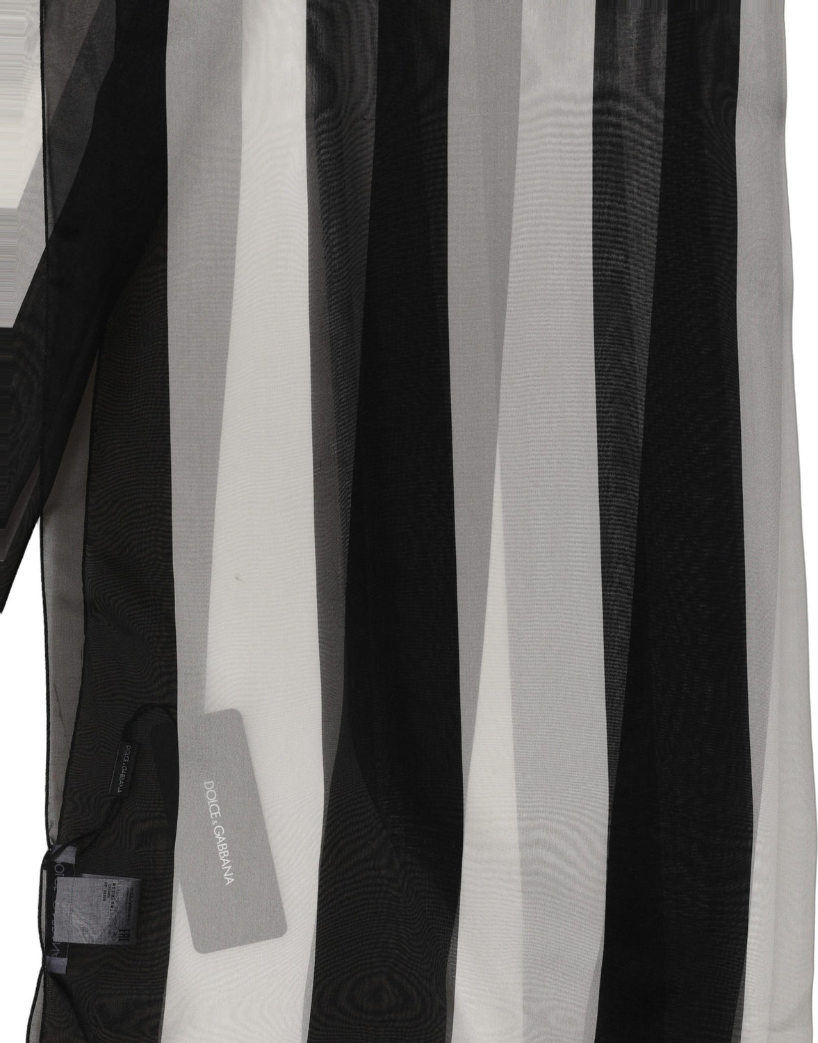 Black White Stripe Silk Shawl Stole Scarf