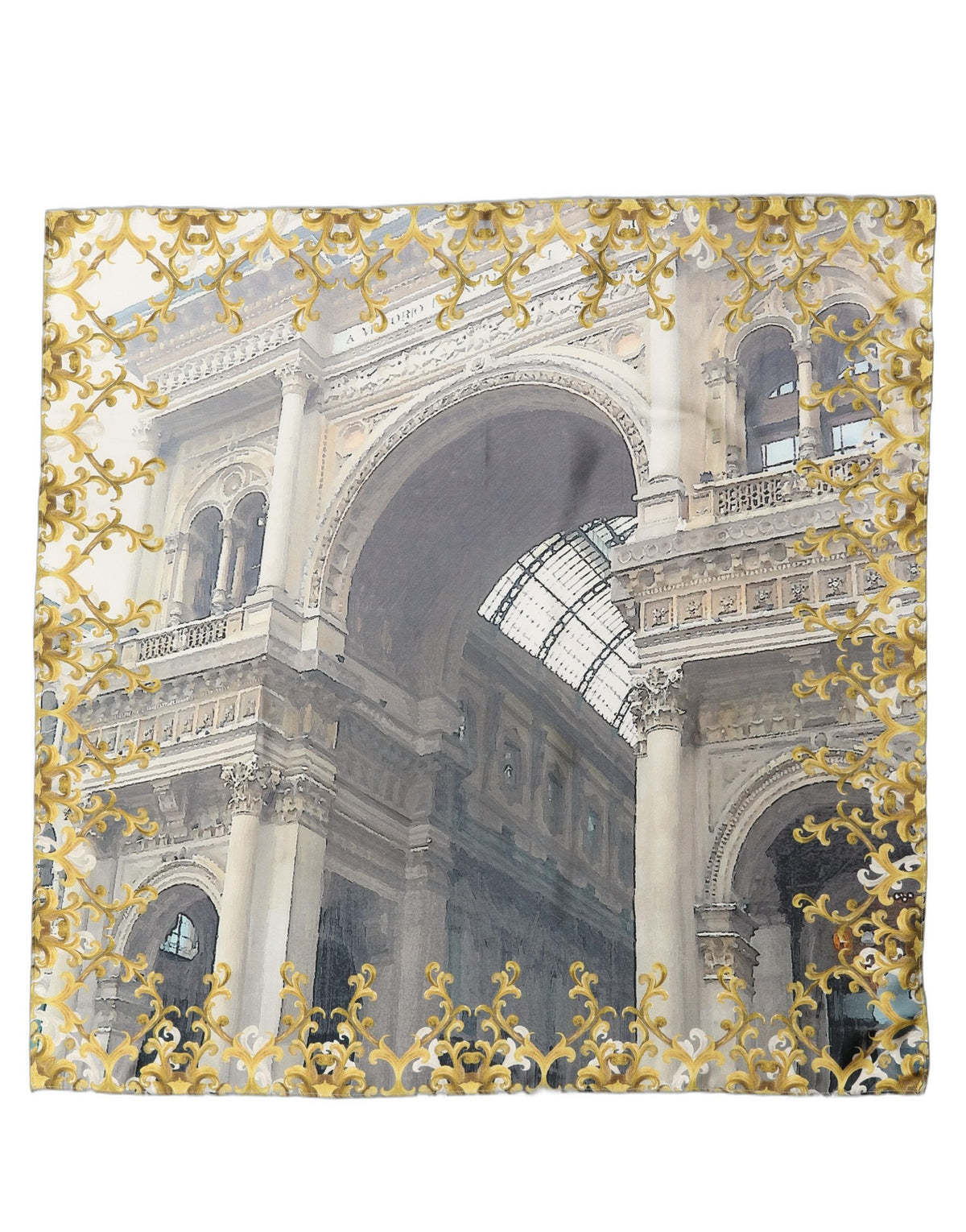 Multicolor Printed Silk Square Foulard Scarf