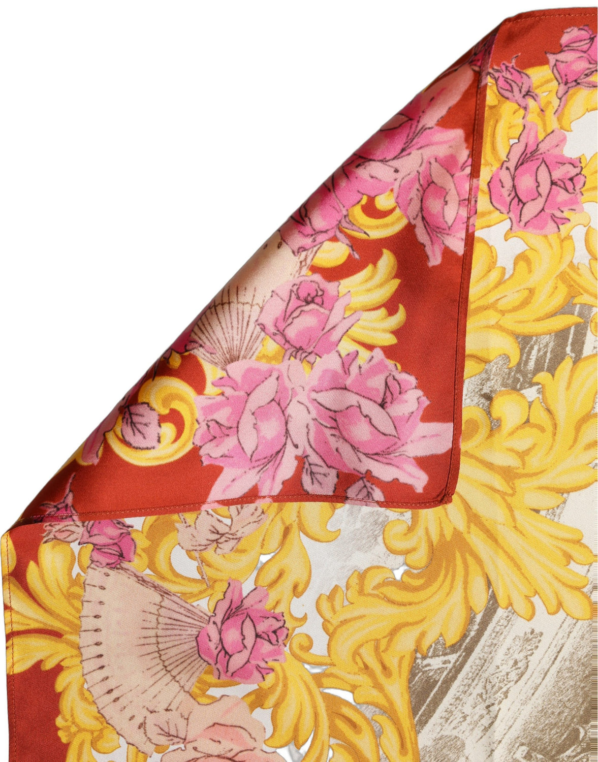 Multicolor Silk Printed Square Foulard Scarf