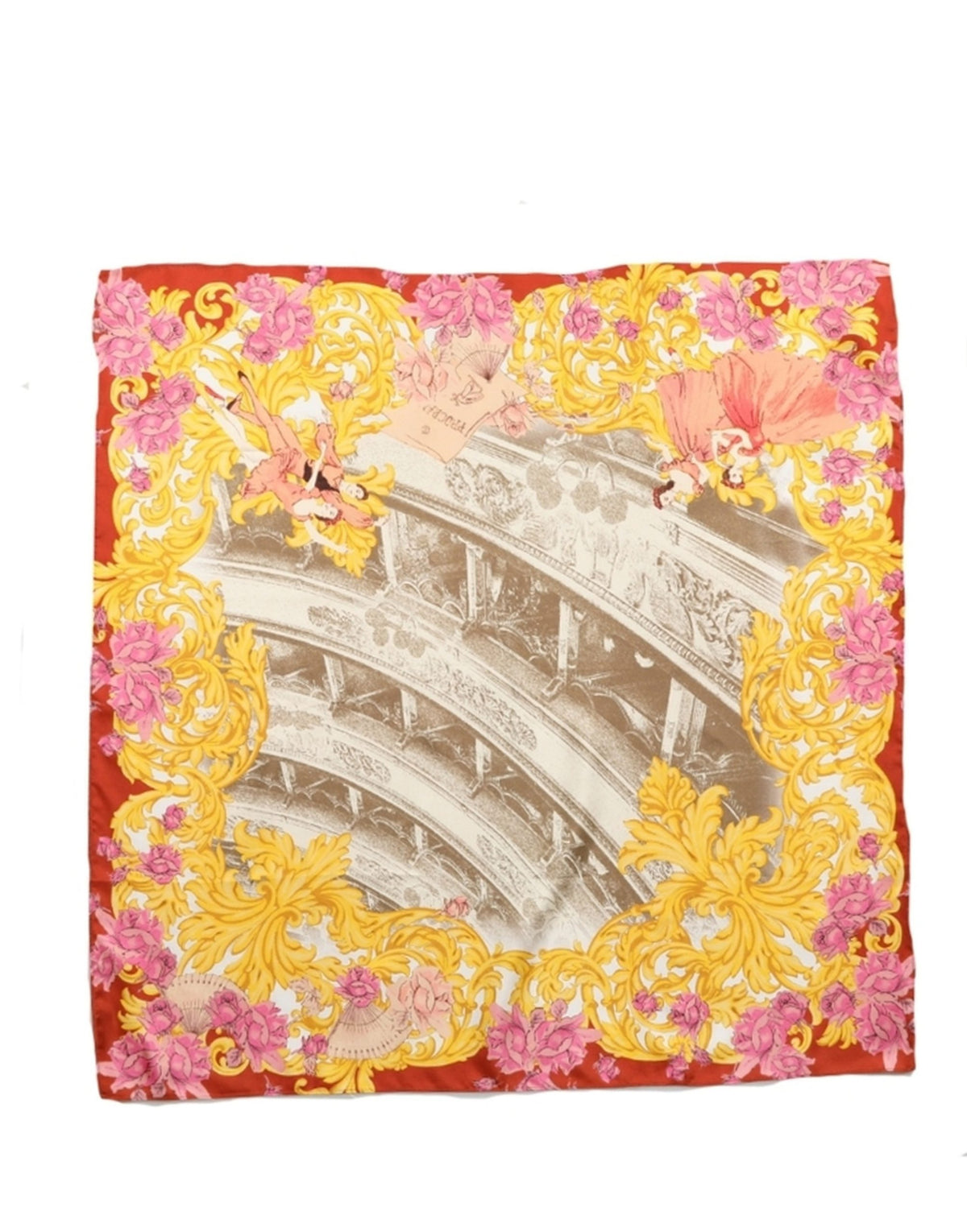 Multicolor Silk Printed Square Foulard Scarf