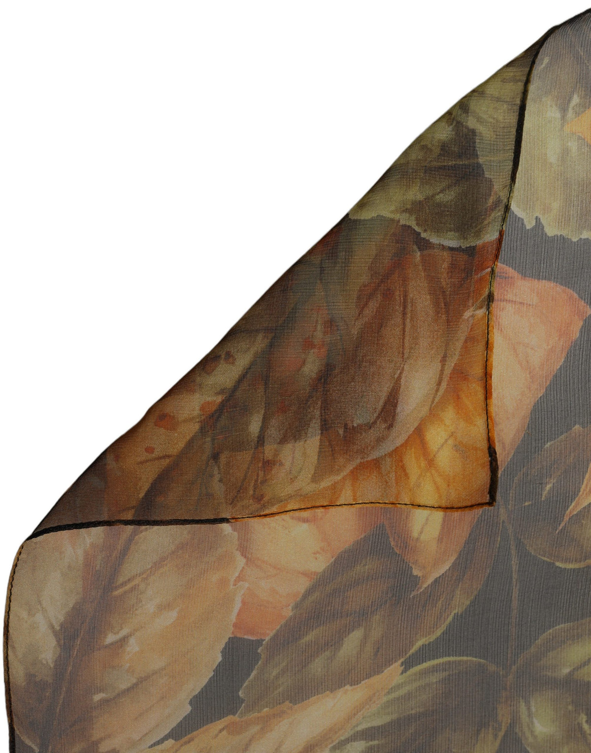 Multicolor Leaf Print Silk Shawl Stole Scarf