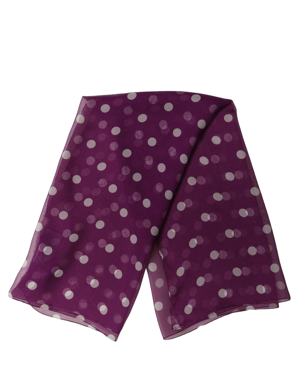 Purple White Polka Dot Square Foulard Scarf