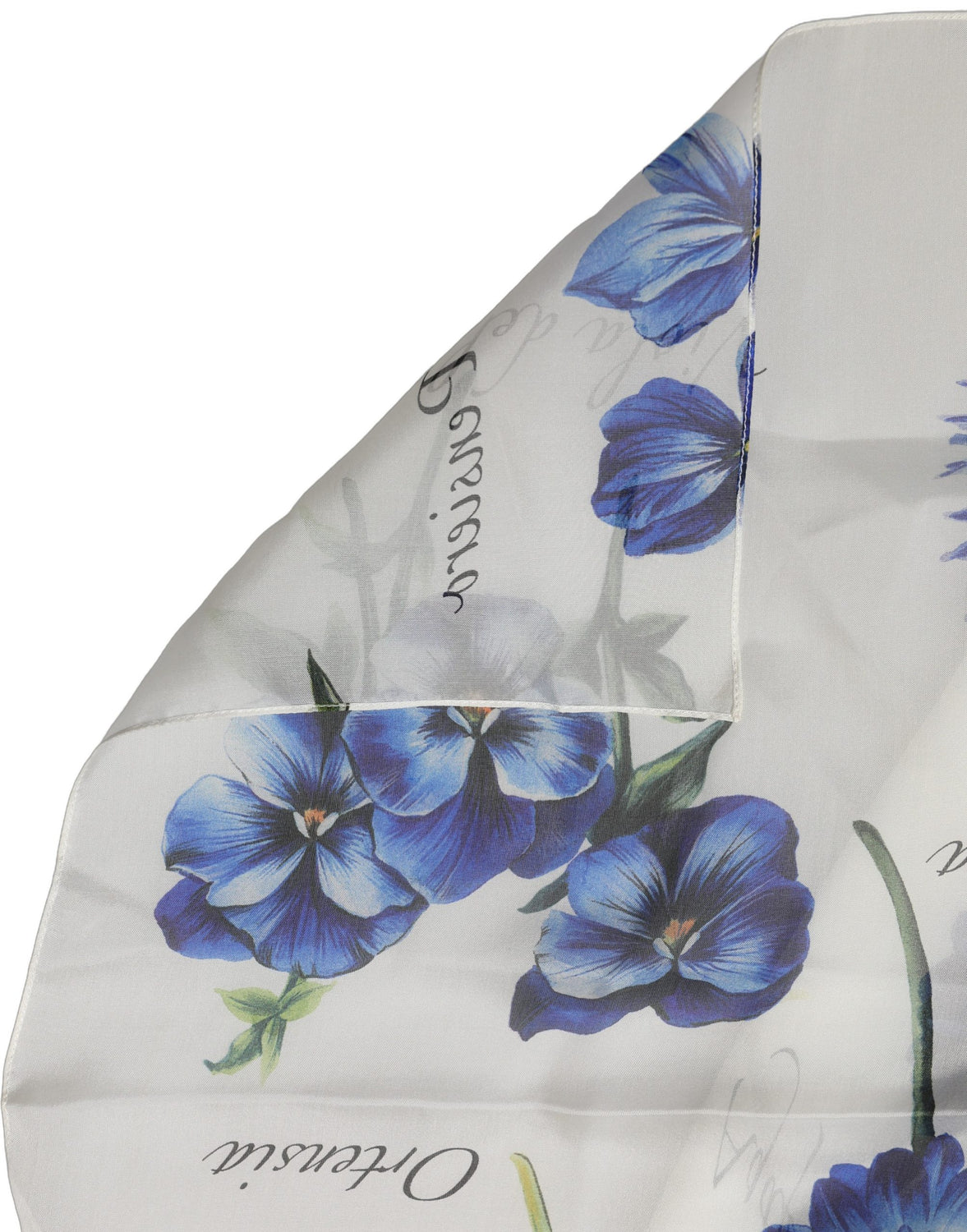White Silk Floral Chiffon Long Stole Scarf