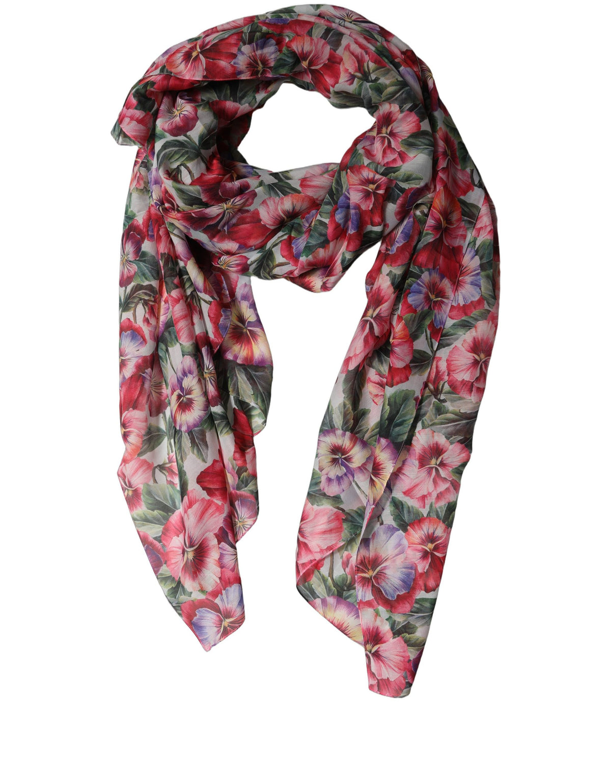 Multicolor Floral Cotton Lace Stole Scarf