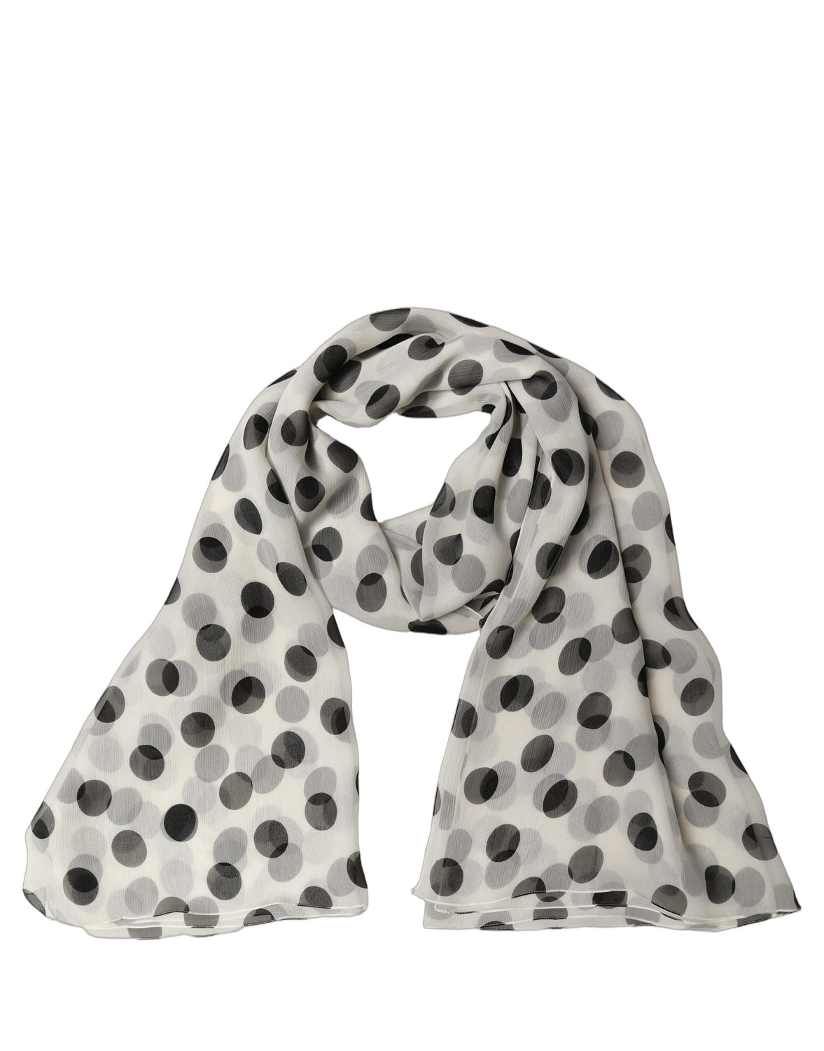 White Black Polka Dot Shawl Stole Scarf