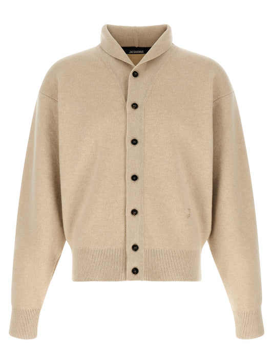 Beige Merino Wool Cardigan