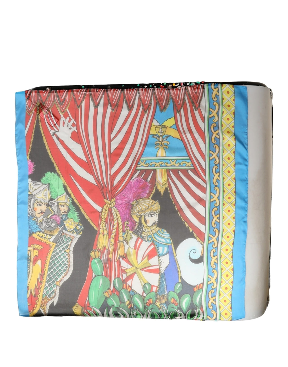 Multicolor Silk Printed Square Foulard Scarf