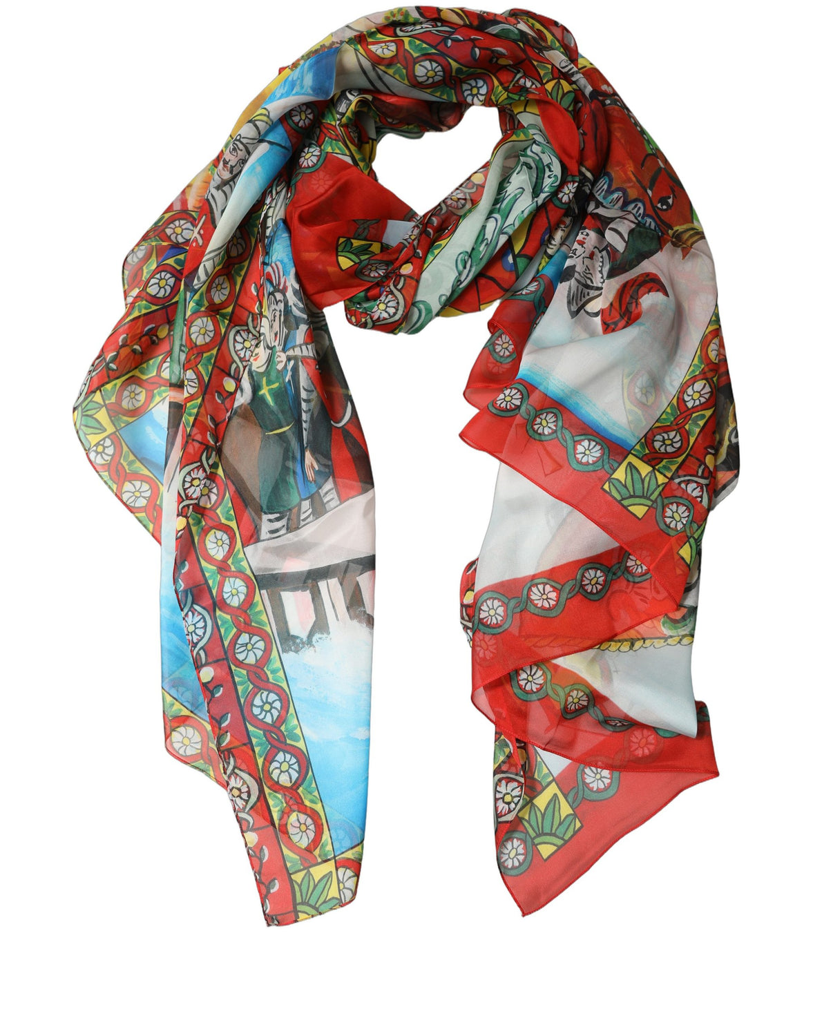 Multicolor Silk Printed Shawl Stole Scarf