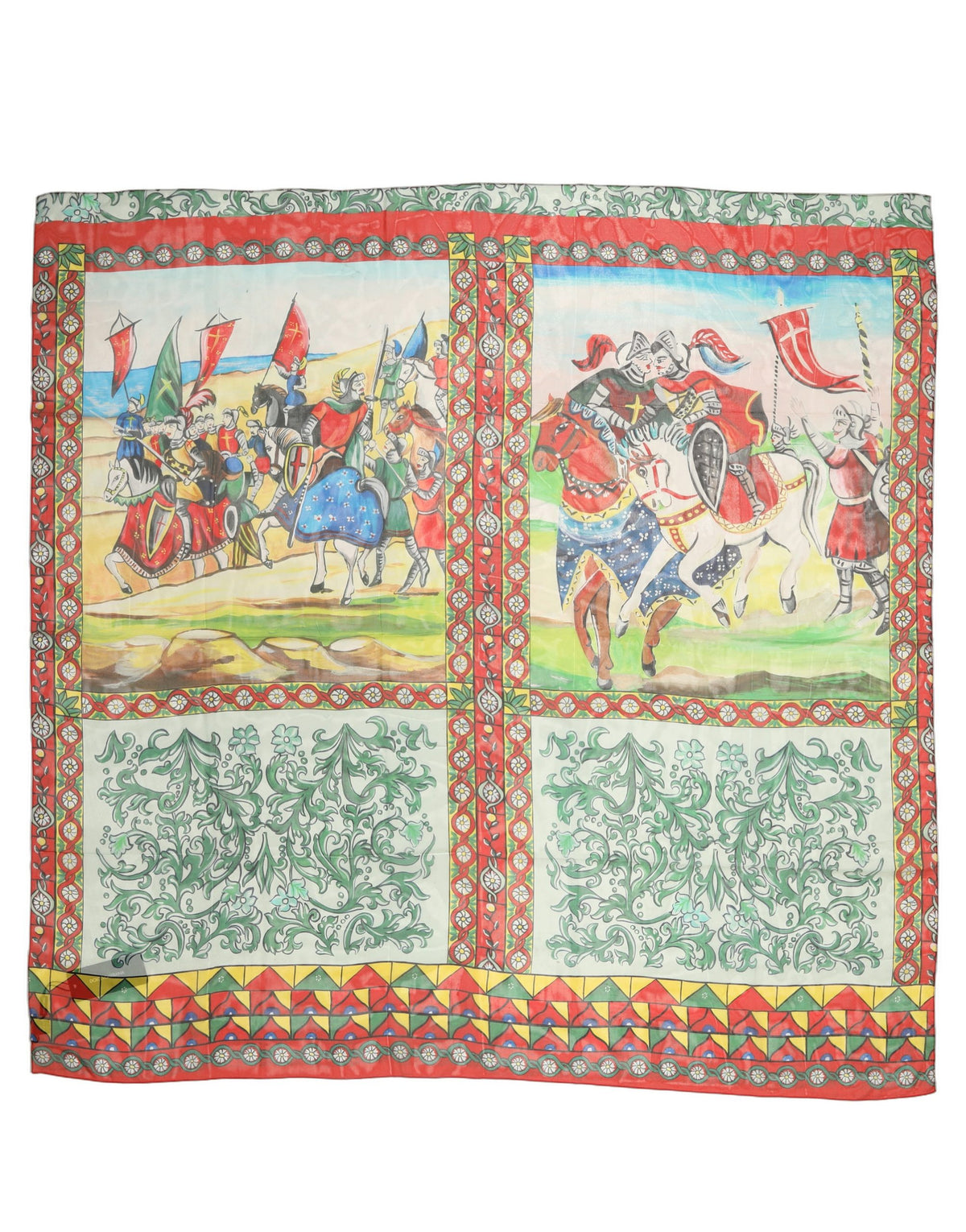 Multicolor Silk Printed Foulard Scarf