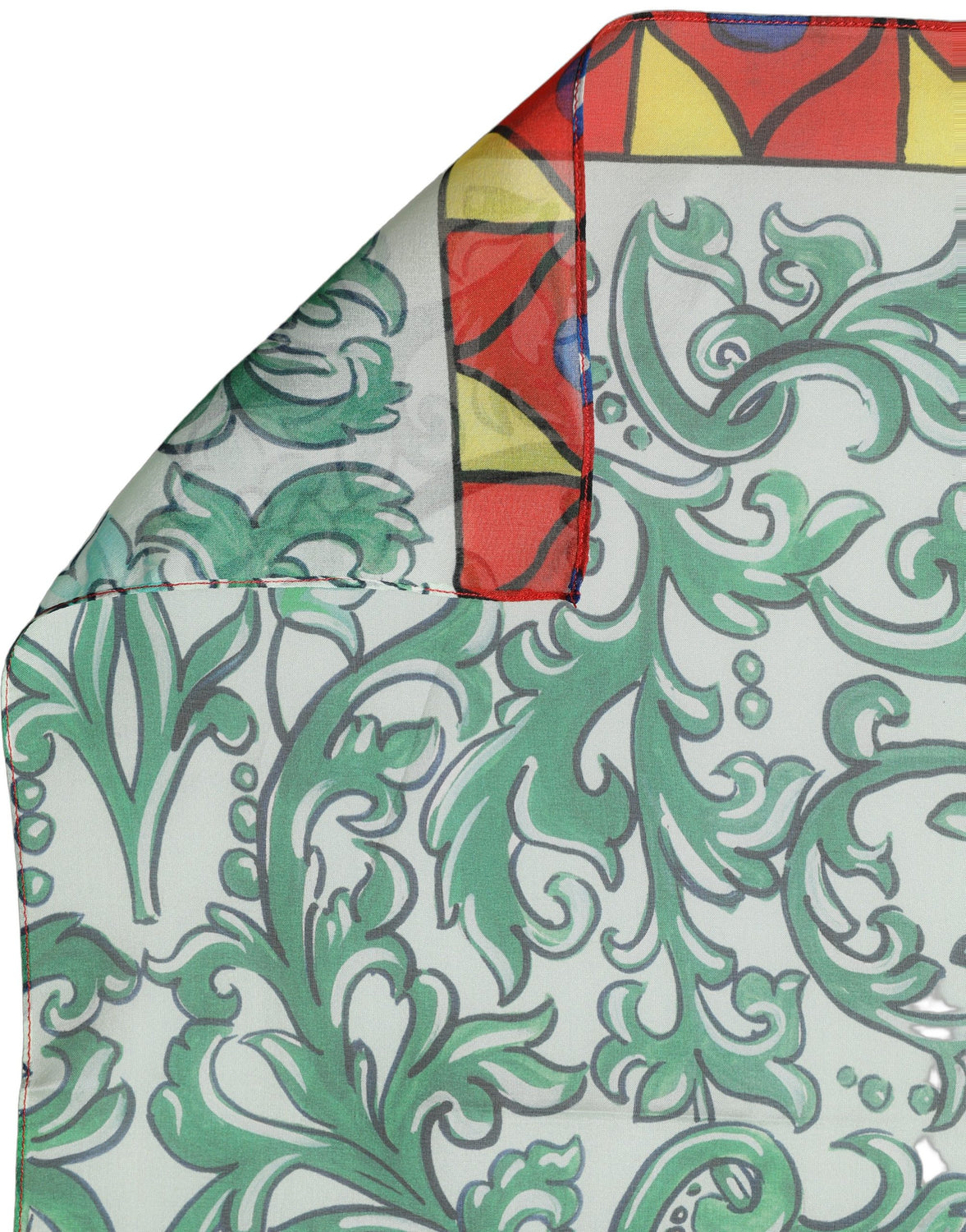 Multicolor Silk Printed Square Foulard Scarf