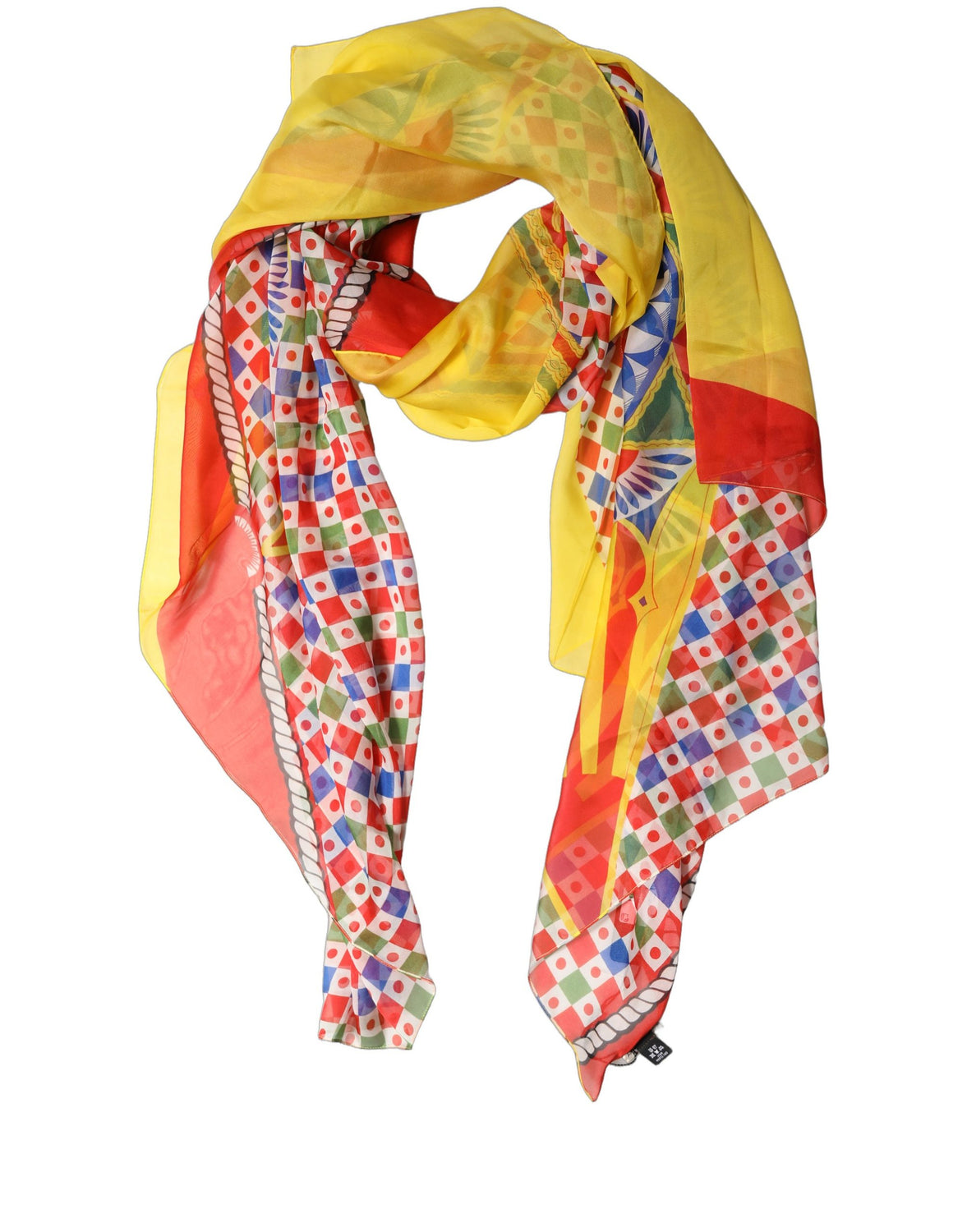 Multicolor Silk Carretto Shawl Stole Scarf