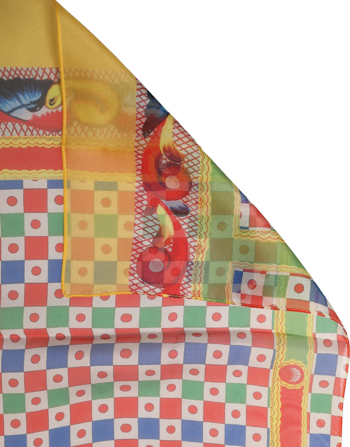 Multicolor Silk Carretto Print Stole Scarf