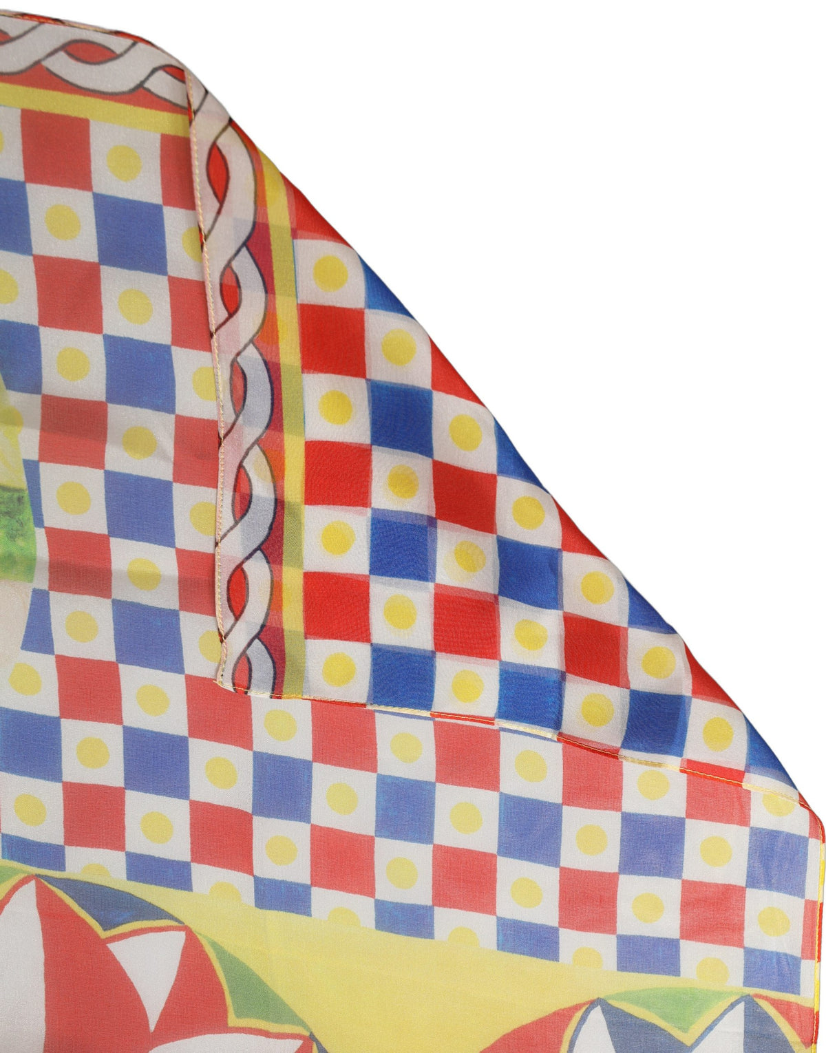 Multicolor Silk Carretto Foulard Scarf