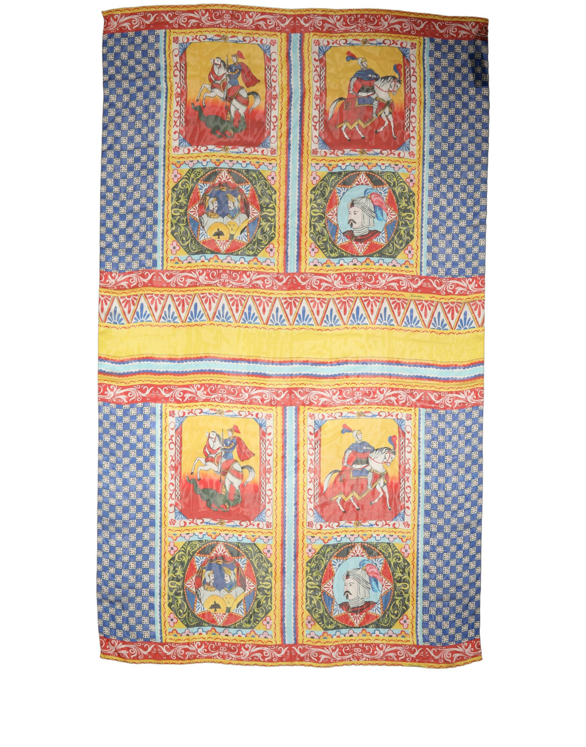 Multicolor Silk Carretto Shawl Stole Scarf
