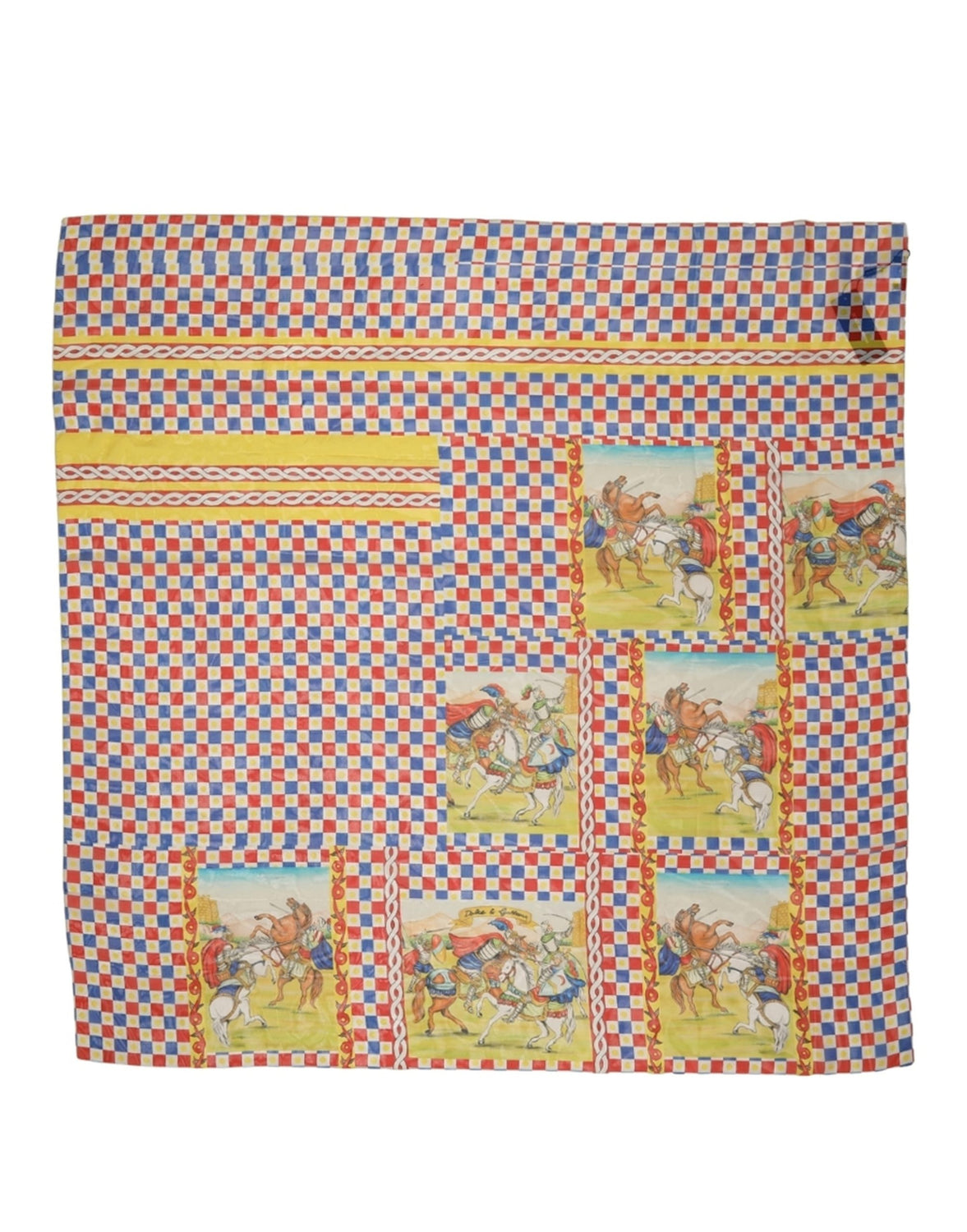 Multicolor Silk Carretto Foulard Scarf