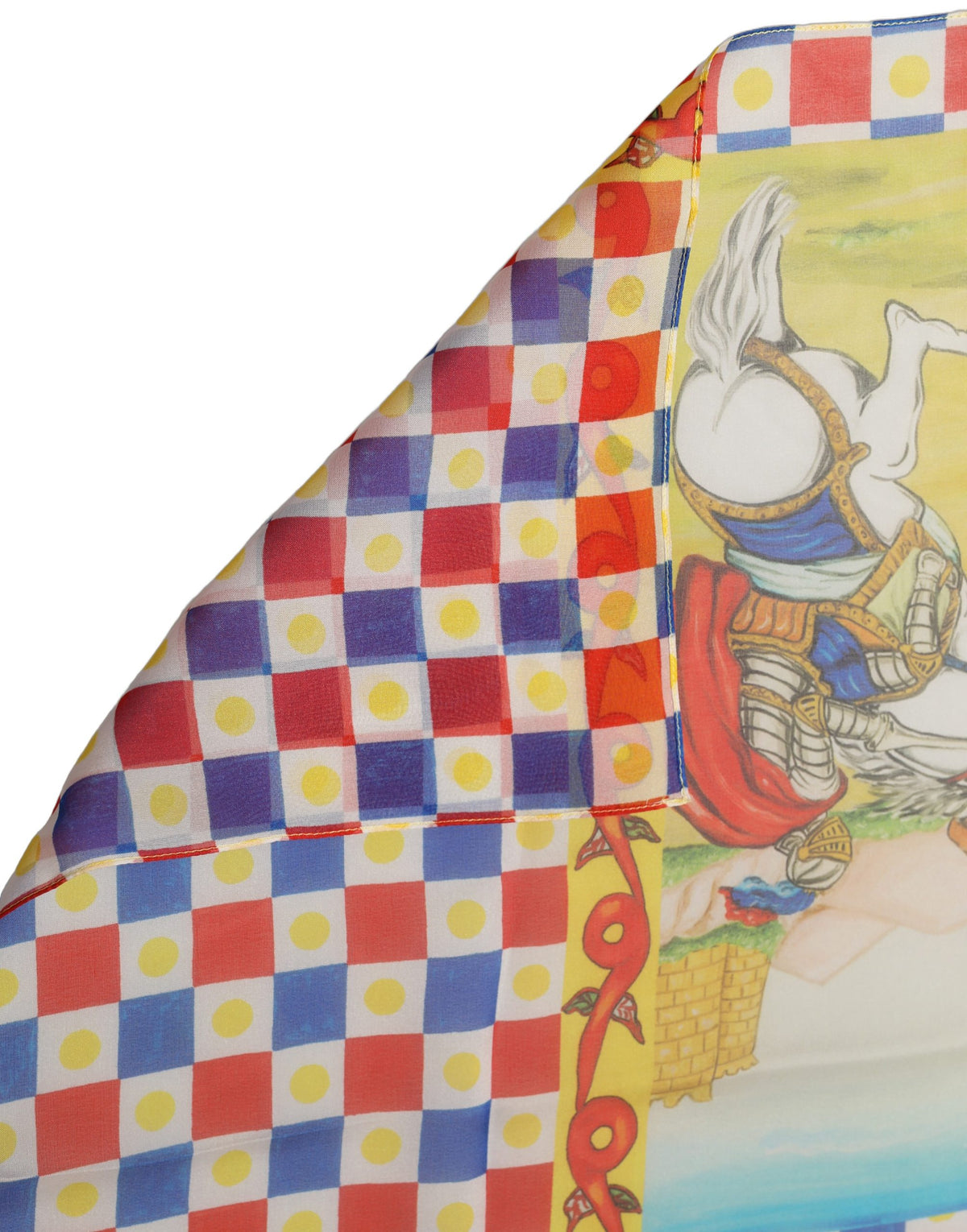 Multicolor Silk Carretto Foulard Scarf