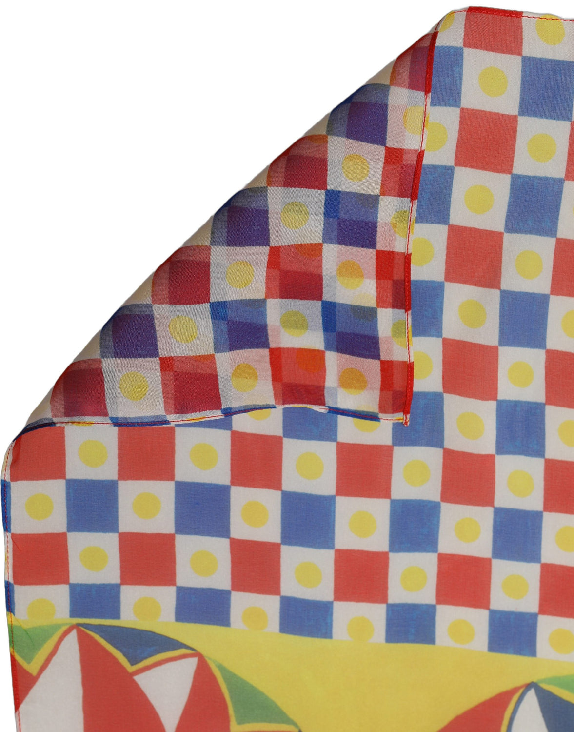Multicolor Silk Carretto Foulard Scarf