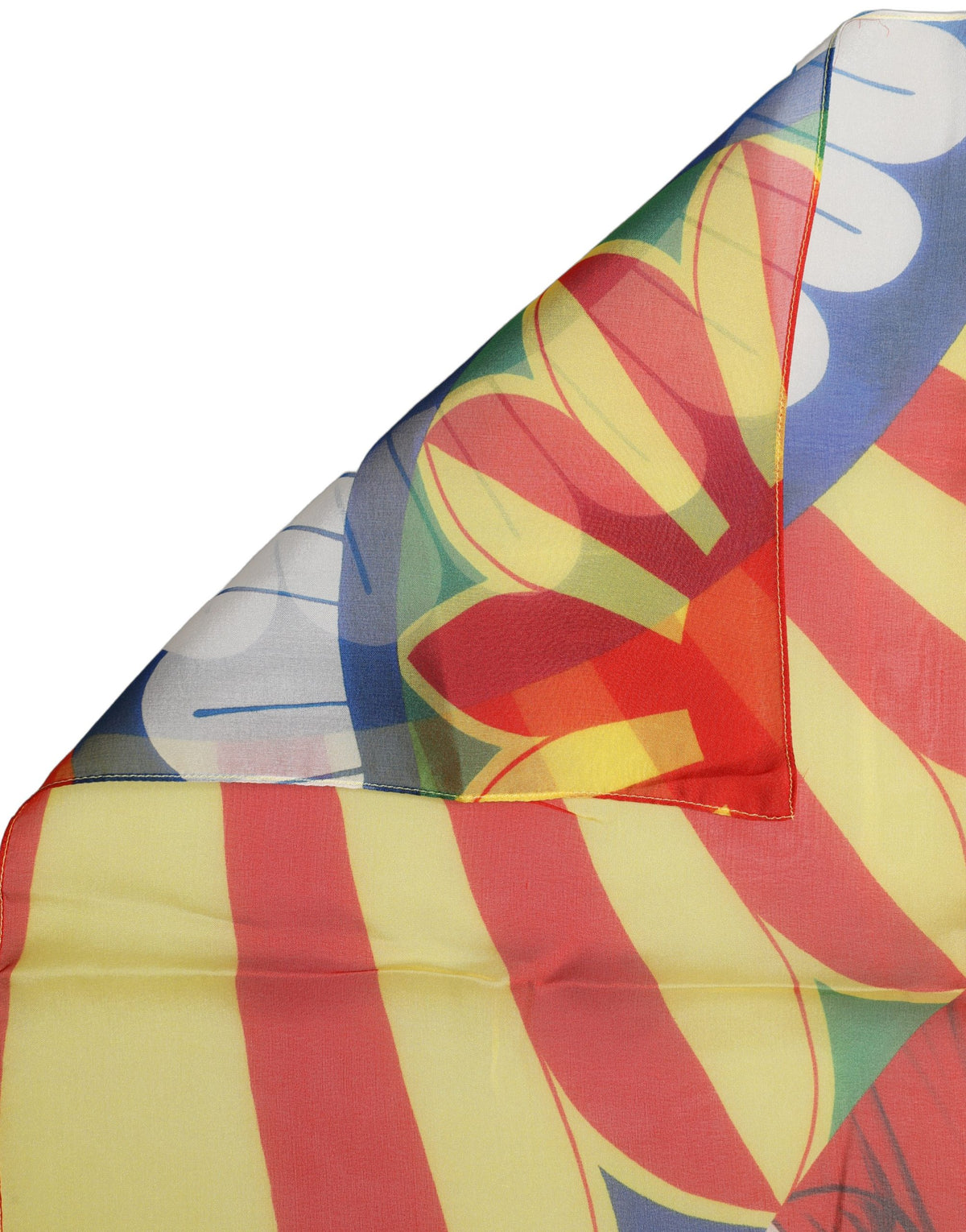 Multicolor Silk Carretto Foulard Scarf