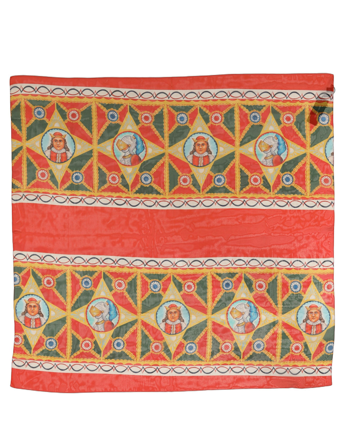 Multicolor Silk Printed Square Foulard Scarf