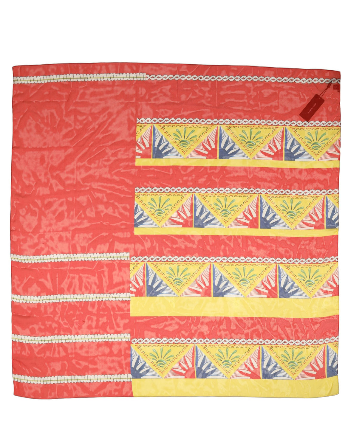Multicolor Silk Printed Square Foulard Scarf
