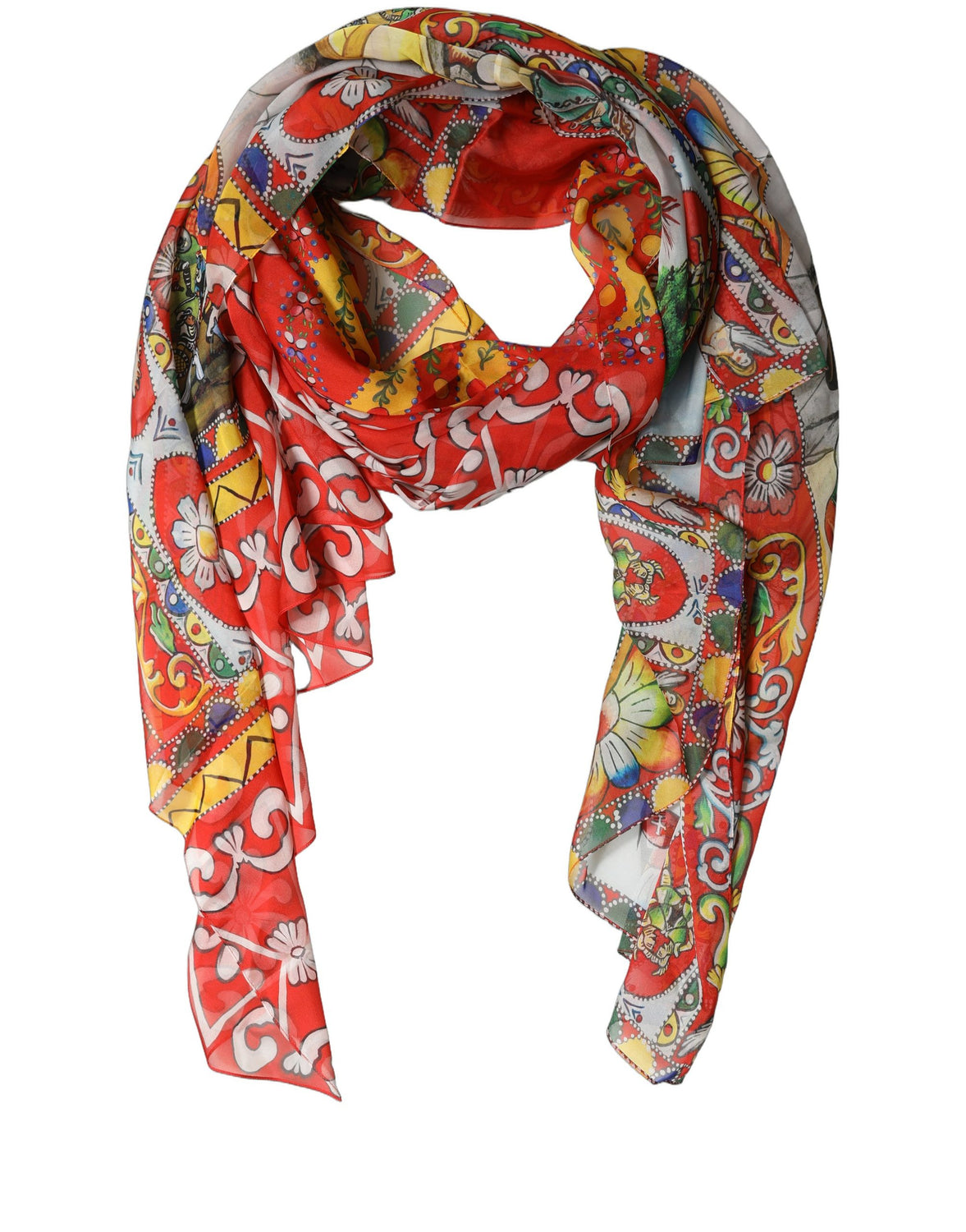 Multicolor Silk Printed Shawl Stole Scarf