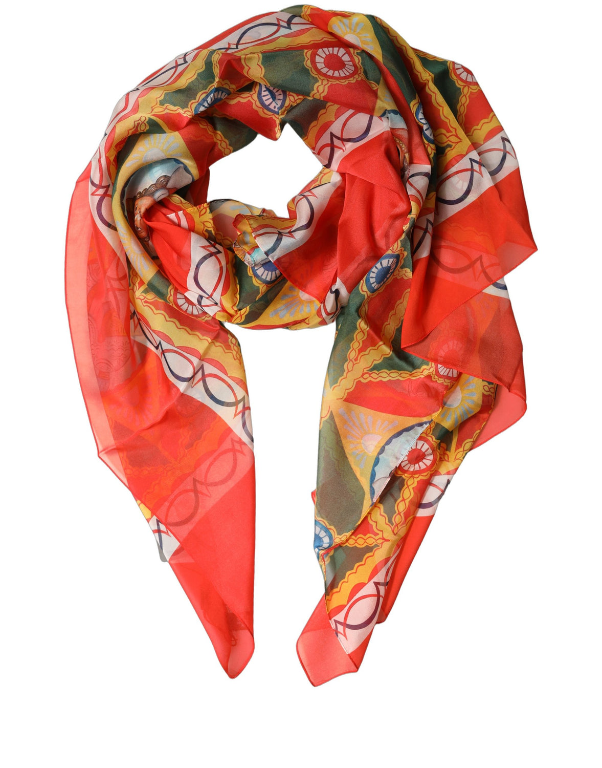 Multicolor Silk Printed Shawl Stole Scarf