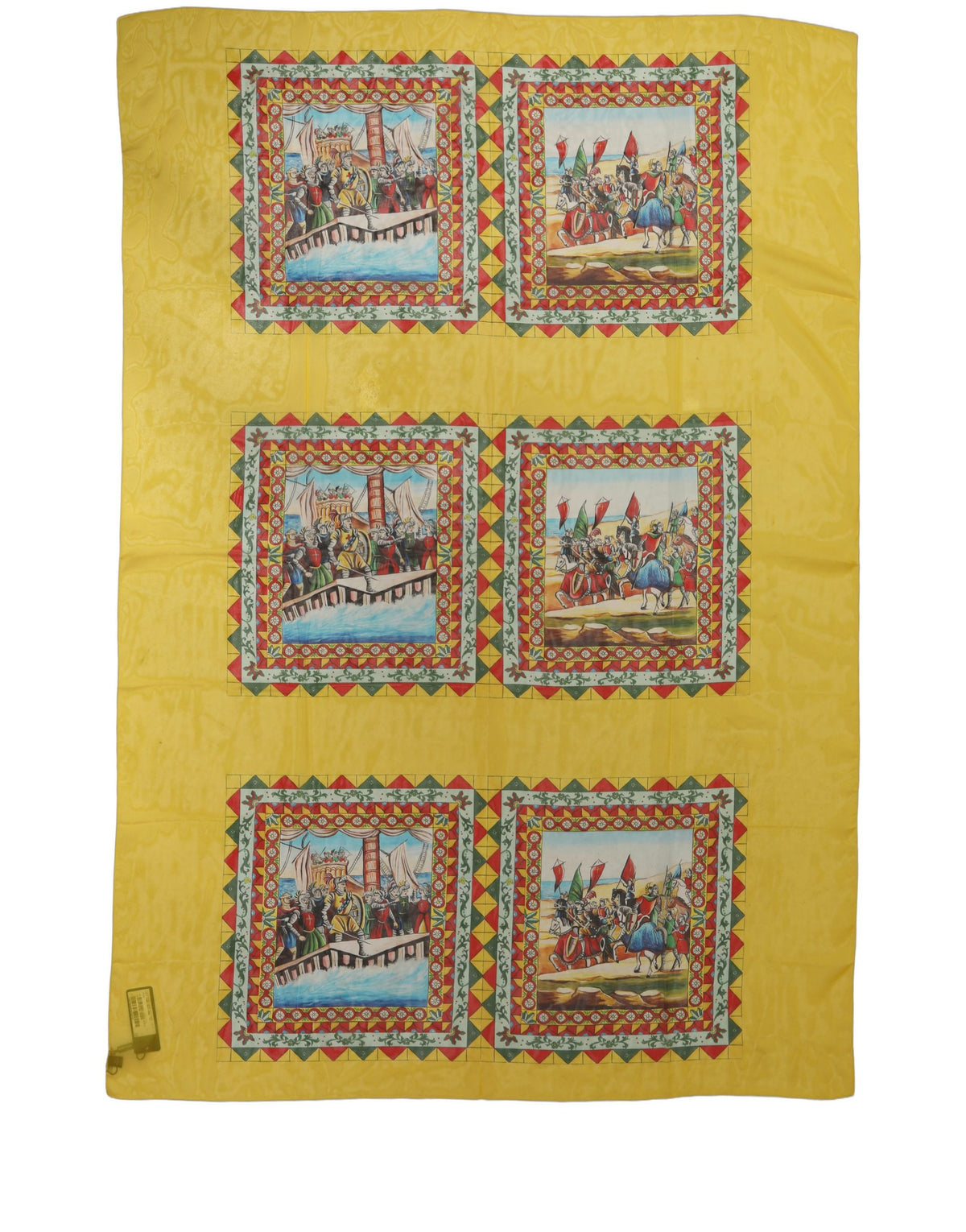 Yellow Silk Printed Shawl Stole Scarf