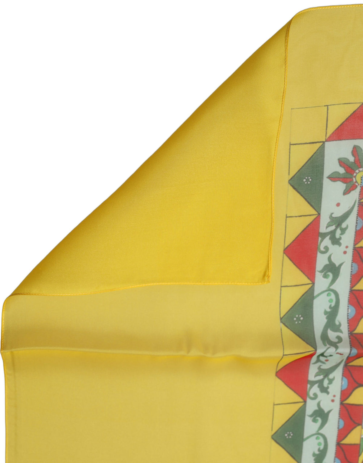 Yellow Silk Printed Shawl Stole Scarf