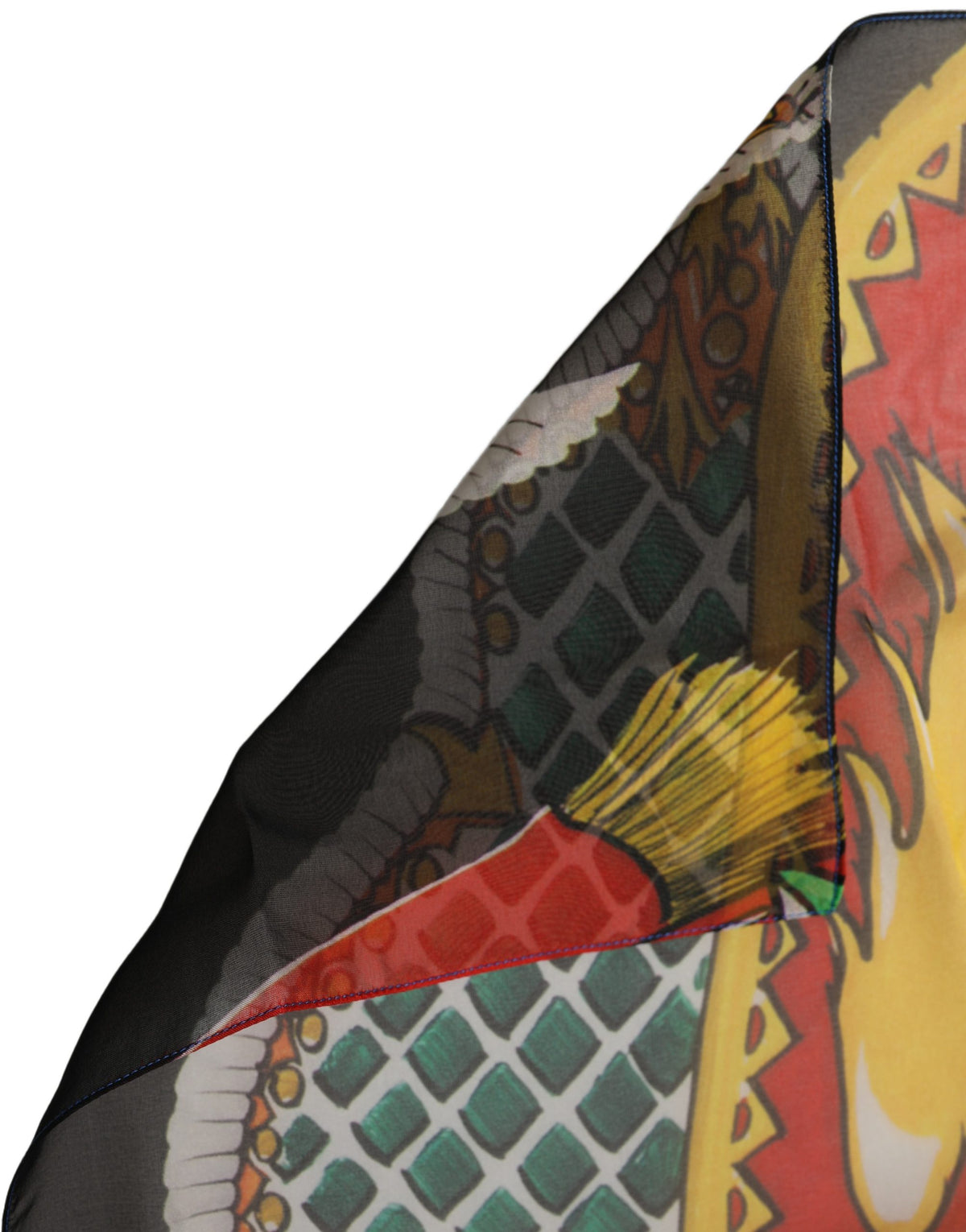 Multicolor Silk Printed Square Foulard Scarf