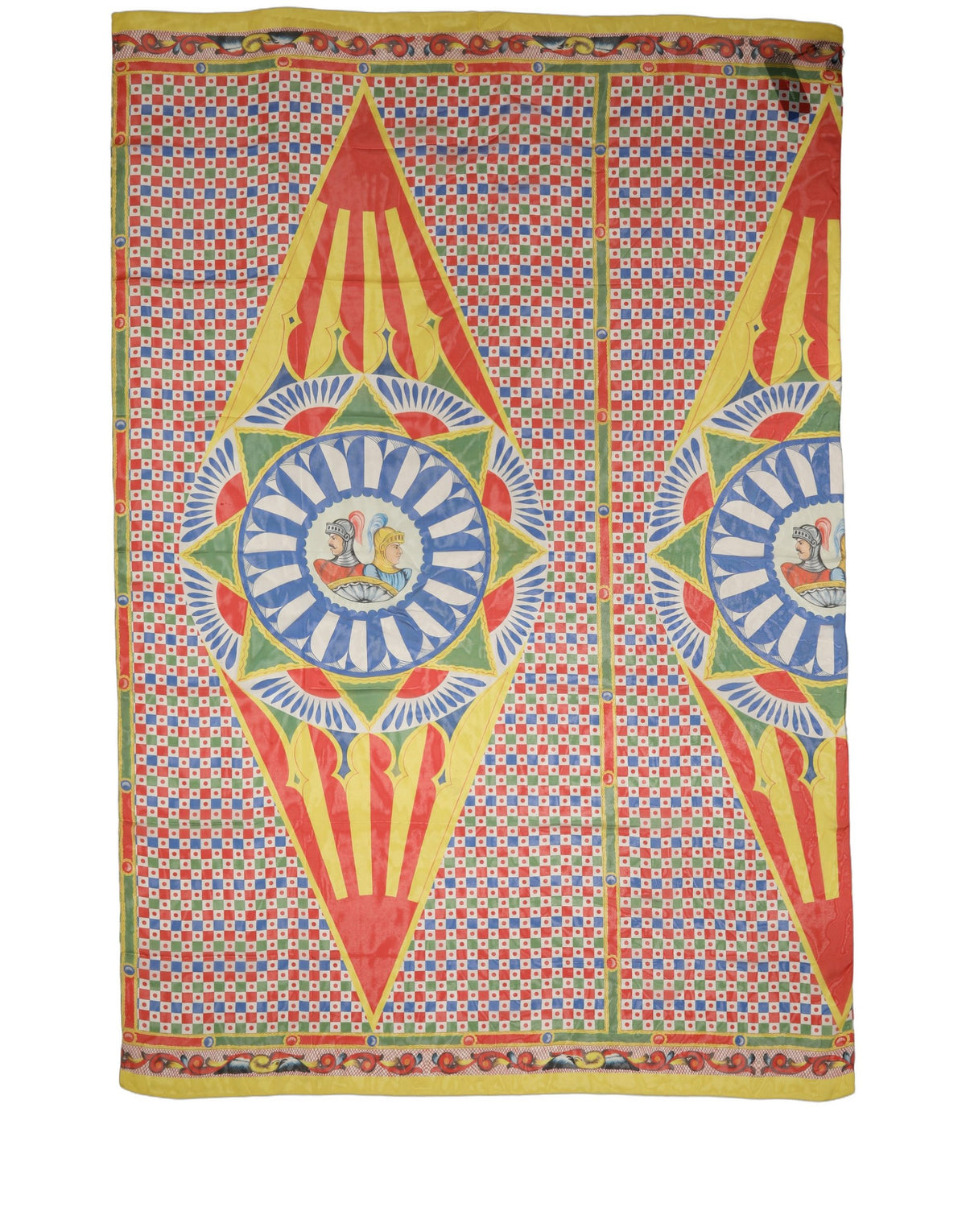 Multicolor Silk Carretto Print Stole Scarf