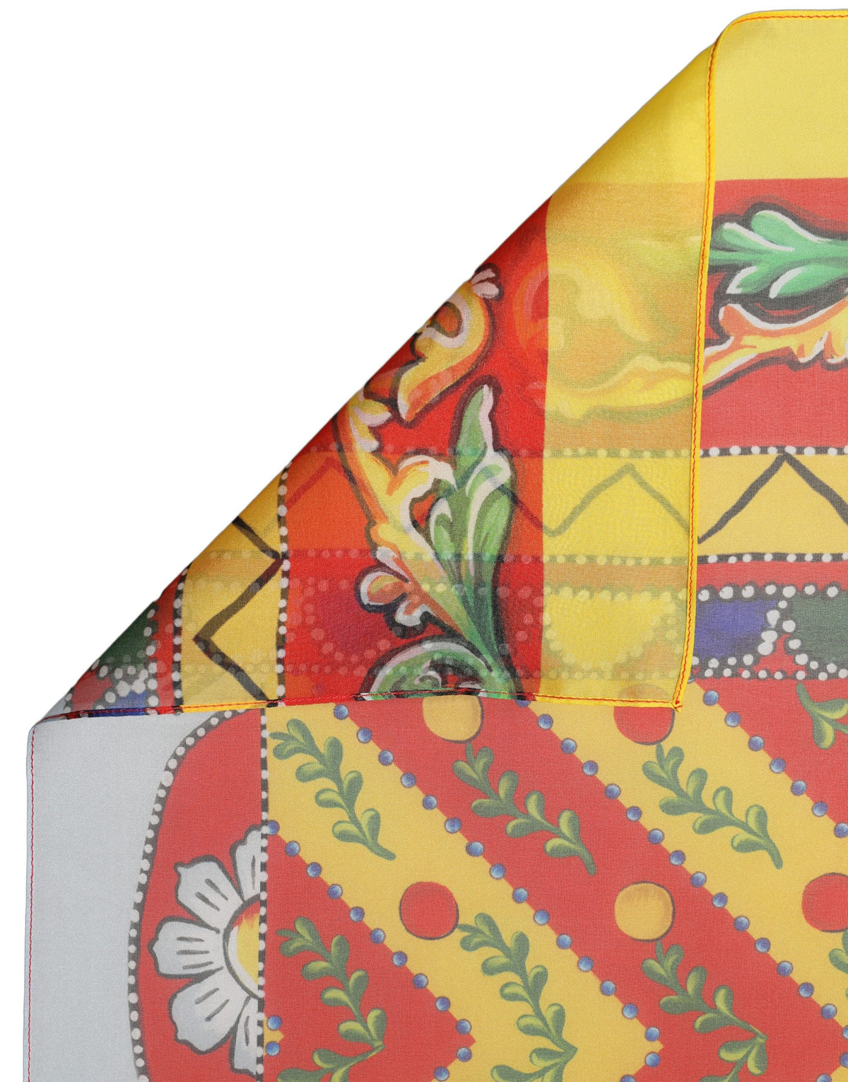 Multicolor Silk Printed Square Foulard Scarf