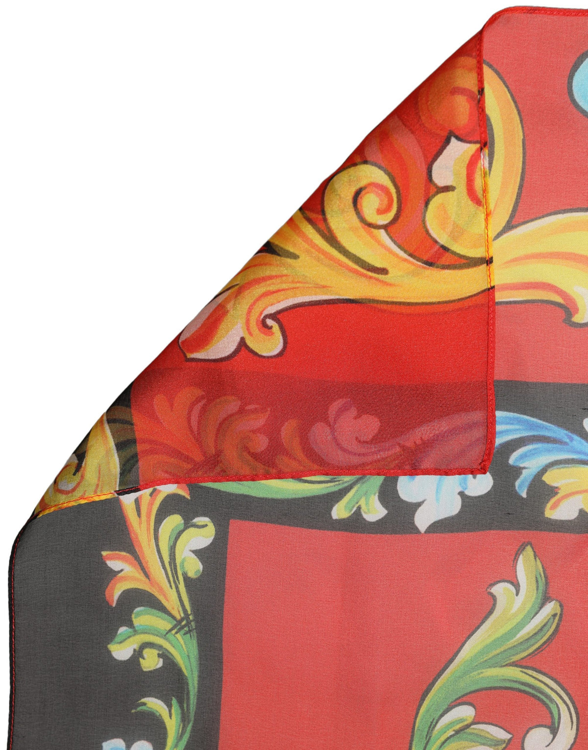 Multicolor Silk Printed Square Foulard Scarf
