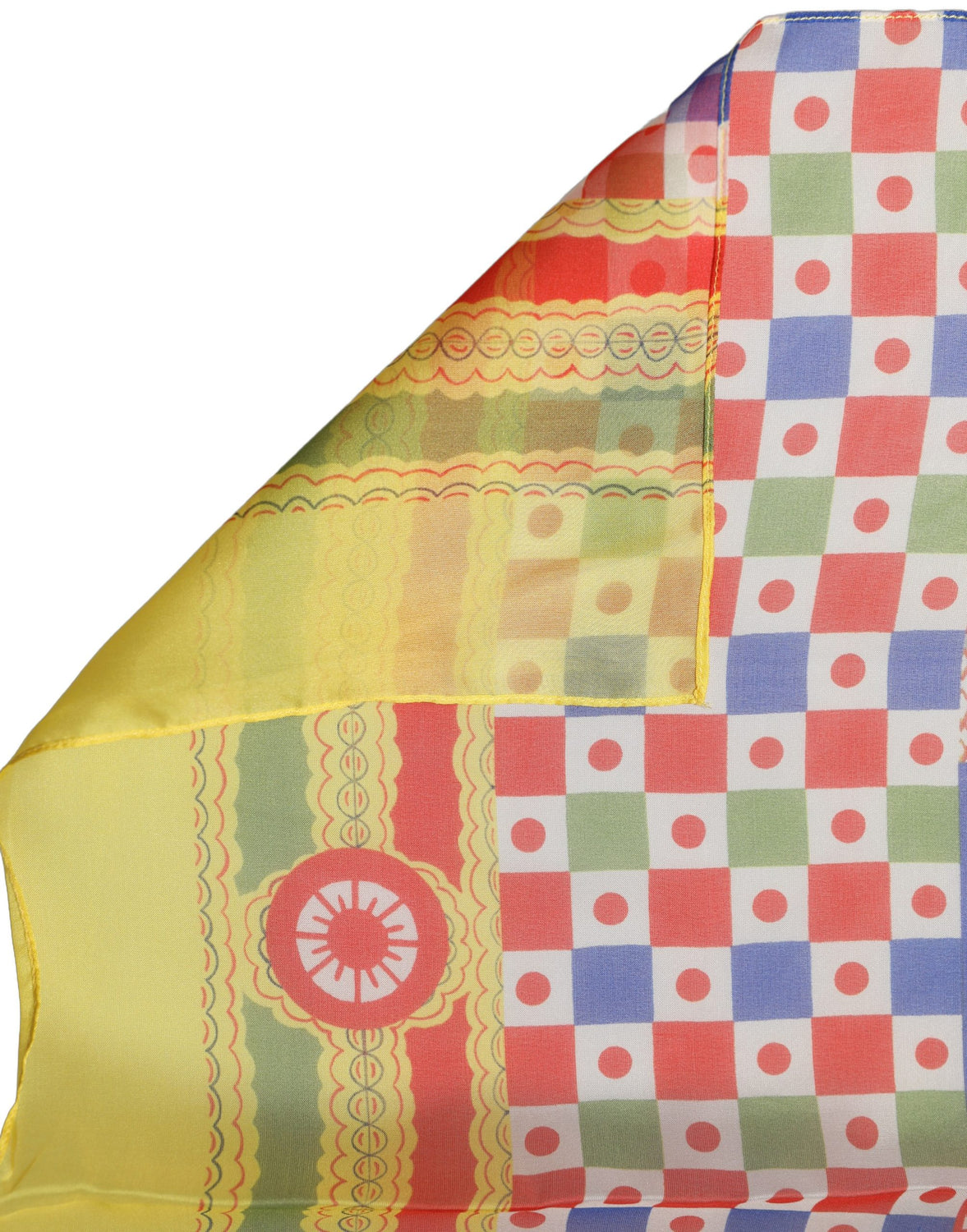 Multicolor Silk Carretto Foulard Scarf