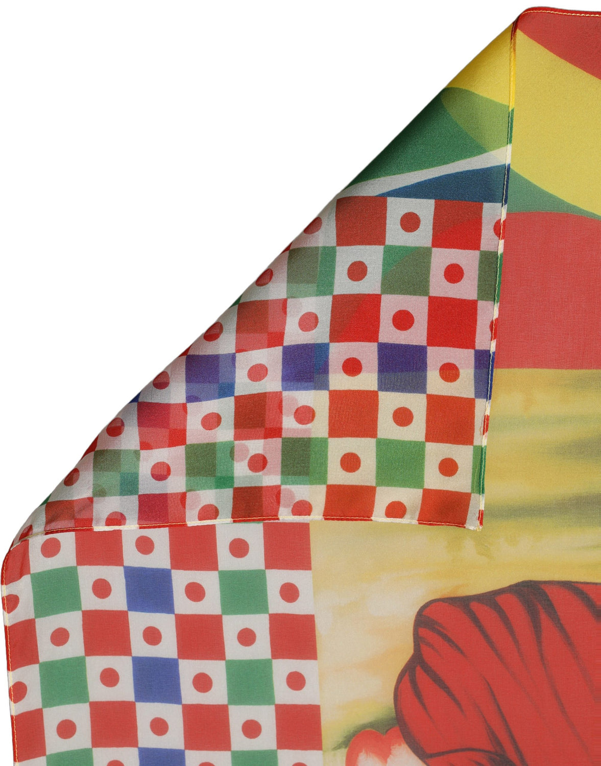 Multicolor Silk Printed Square Foulard Scarf
