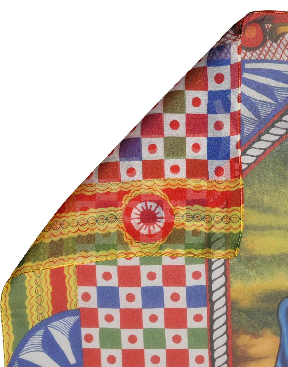 Multicolor Silk Printed Square Foulard Scarf